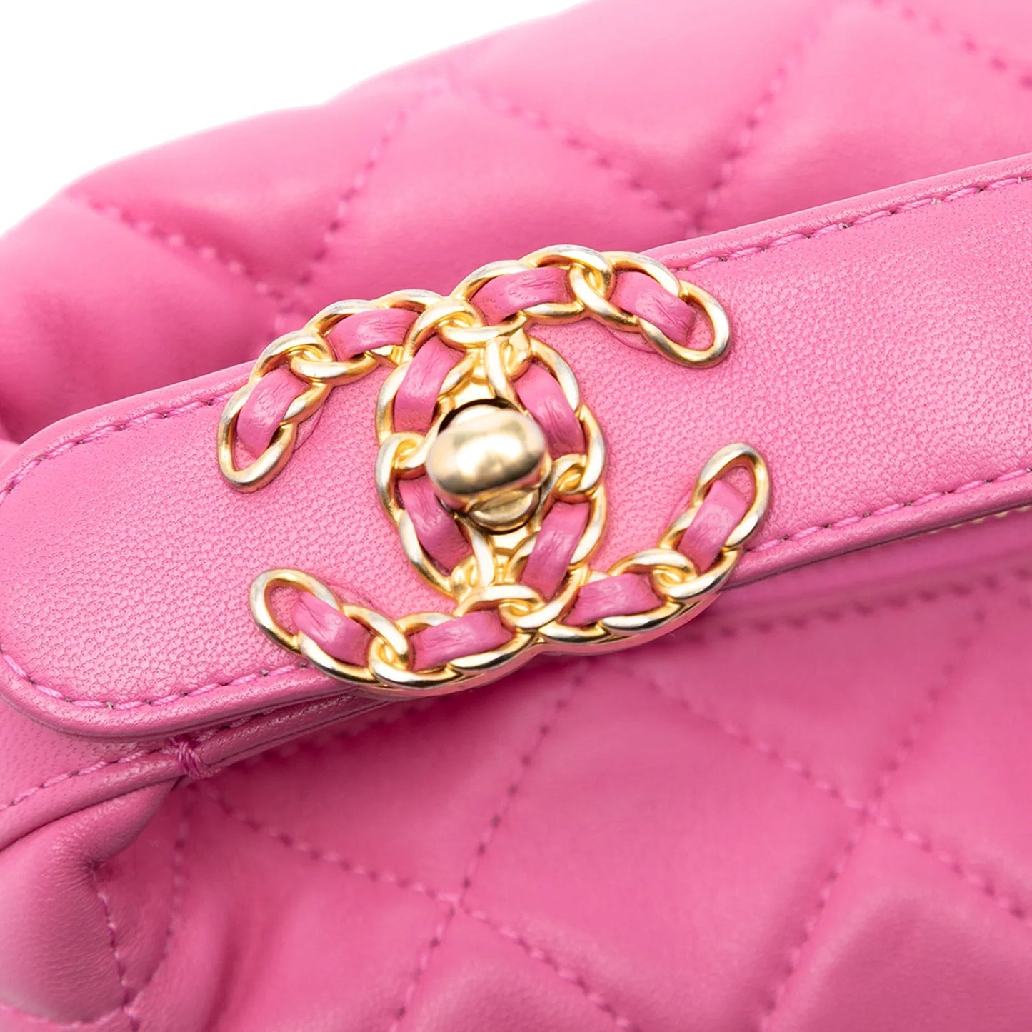 Pink Chanel Small Quilted Lambskin Perfect Meeting Hobo Bag Satchel
