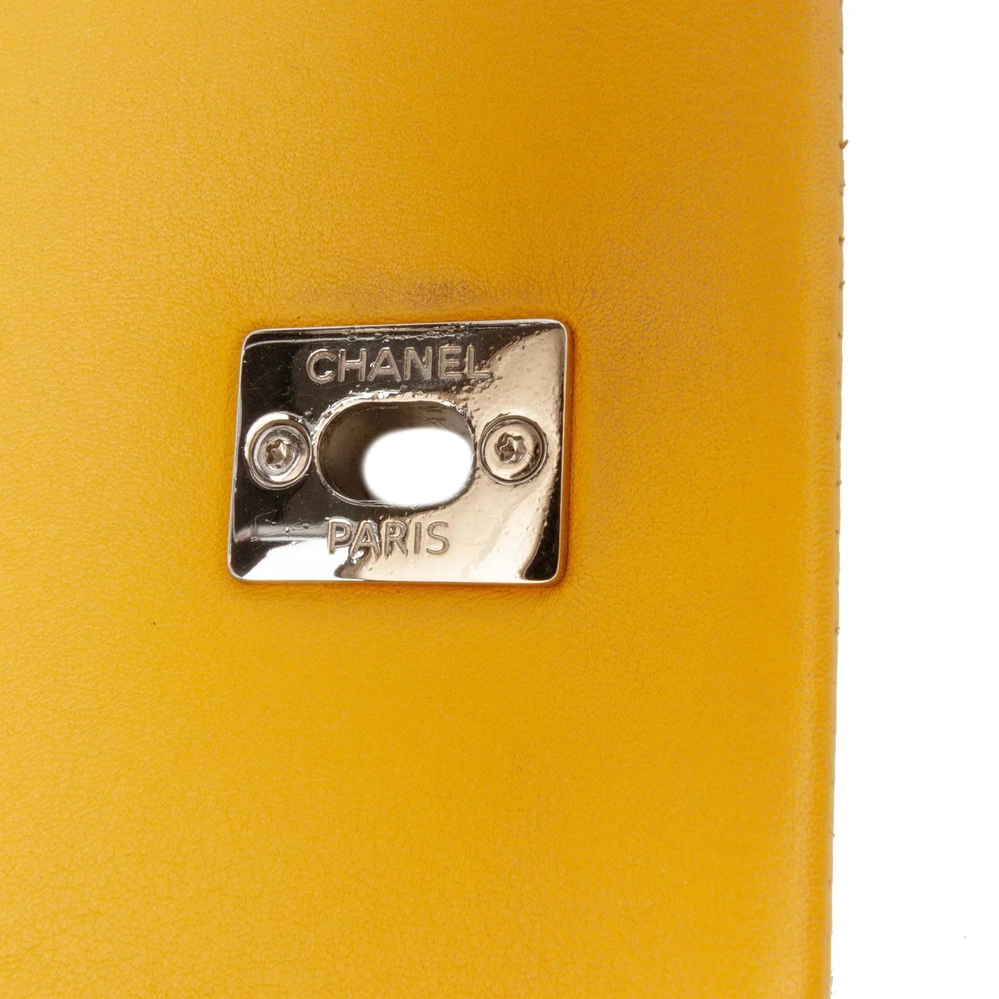 Yellow Chanel Crumpled Calfskin Bi Quilted   Full Flap Crossbody Bag