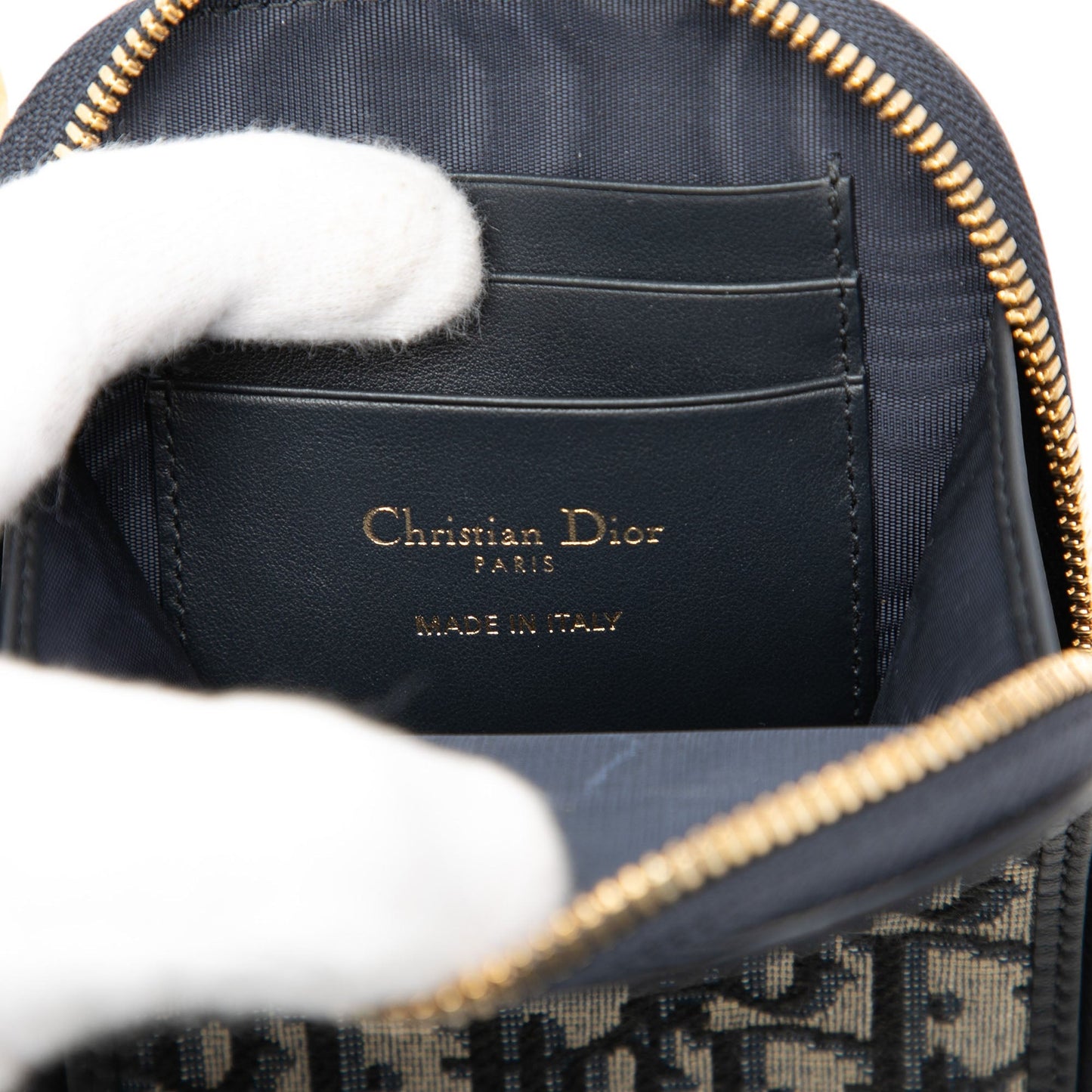 Blue Dior Oblique Canvas 30 Montaigne Call in Dior Phone Holder Satchel