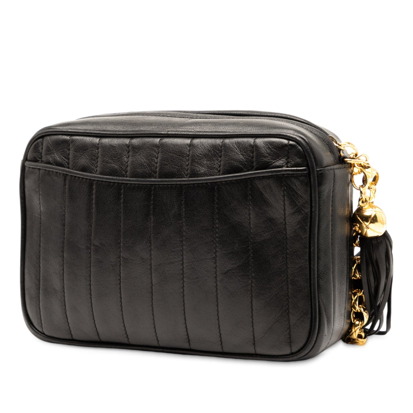 Black Chanel CC Quilted Lambskin Tassel Camera Bag
