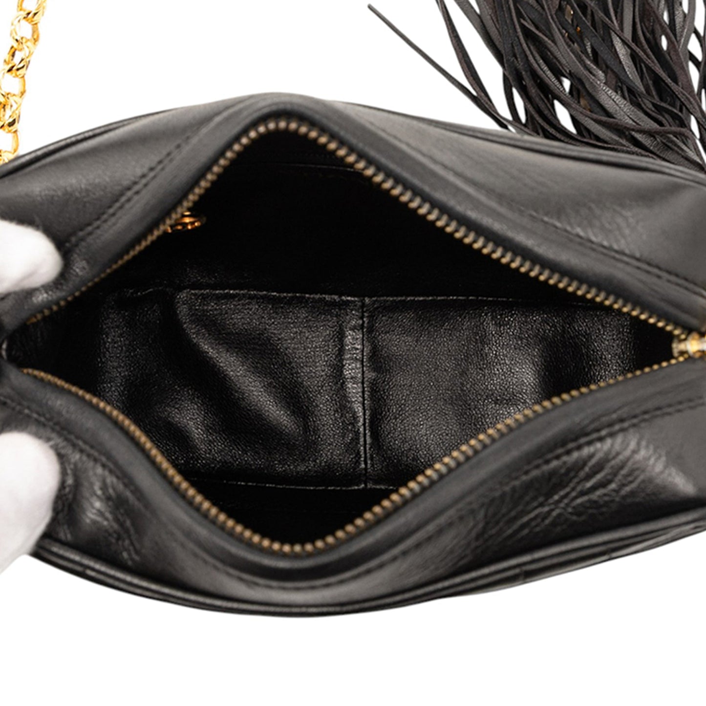 Black Chanel CC Quilted Lambskin Tassel Camera Bag