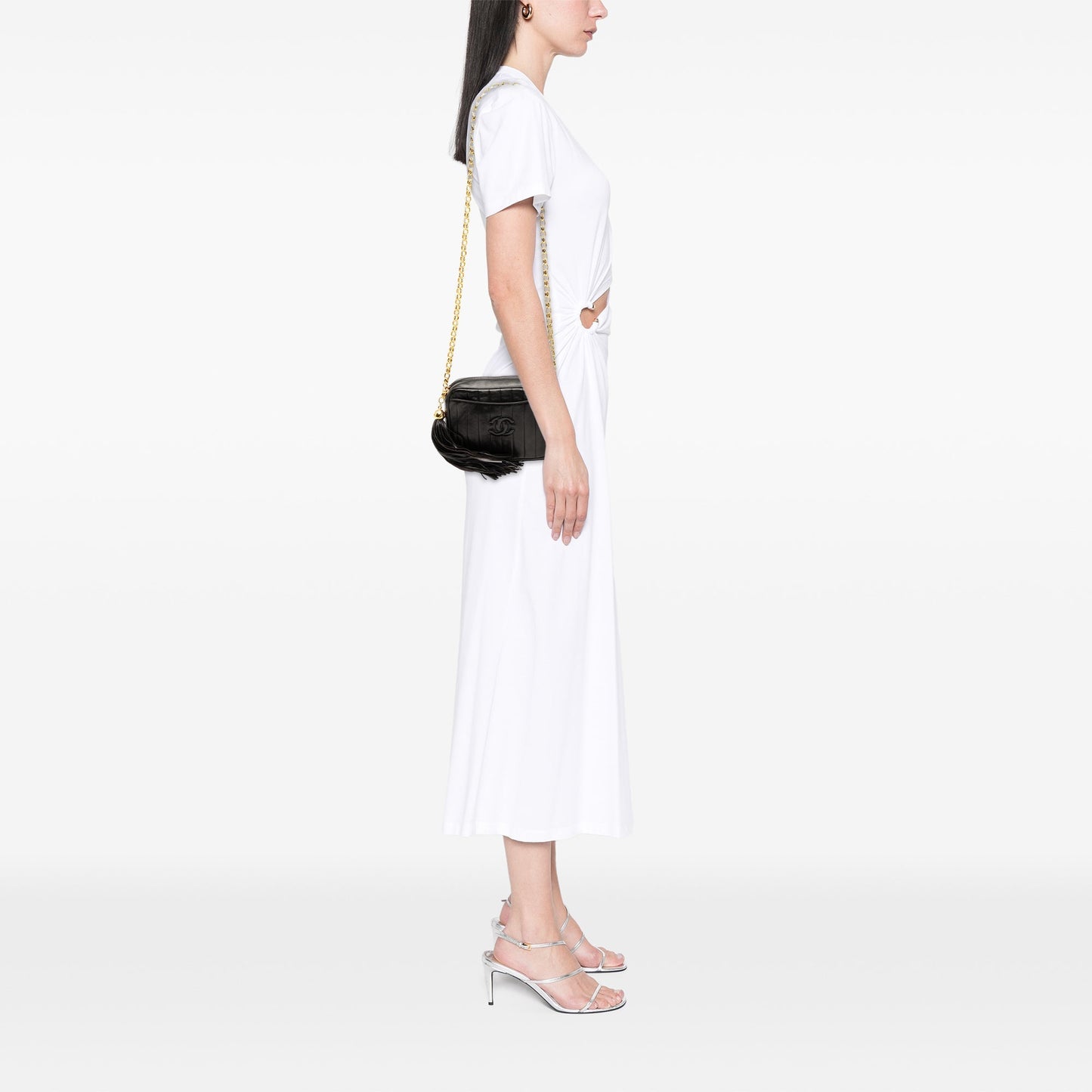 Black Chanel CC Quilted Lambskin Tassel Camera Bag