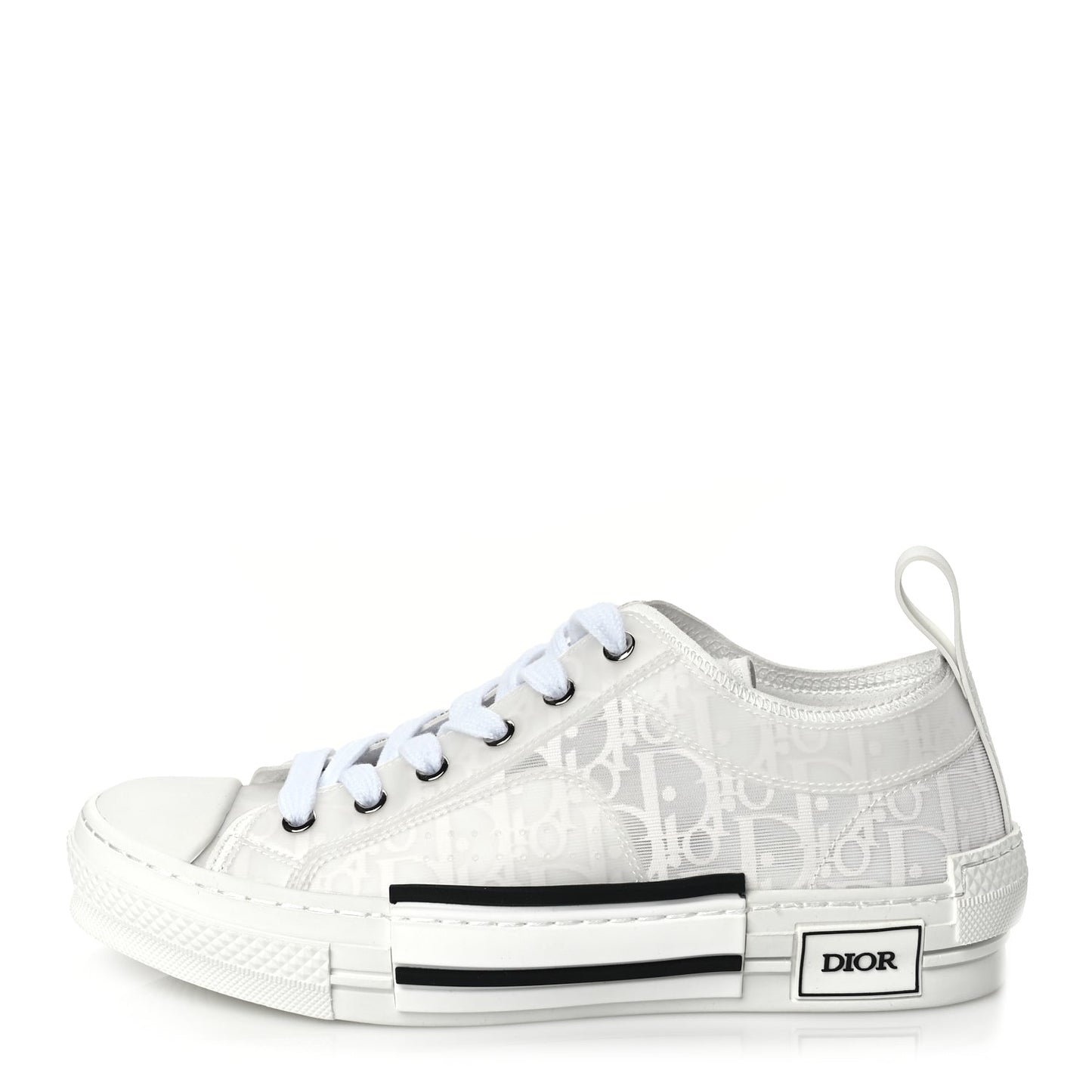 Christian Dior Technical Canvas Oblique Oblique Mens B23 Low Top Sneakers 40 White