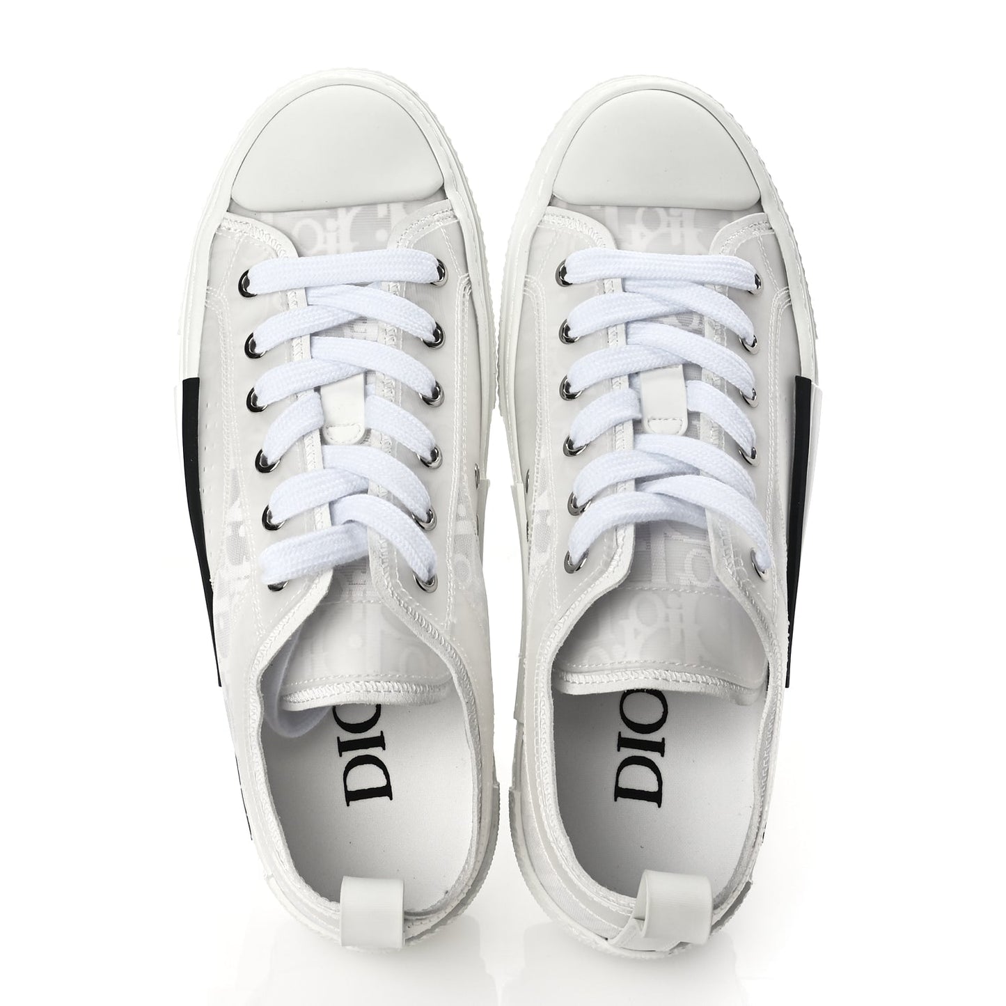 Christian Dior Technical Canvas Oblique Oblique Mens B23 Low Top Sneakers 40 White