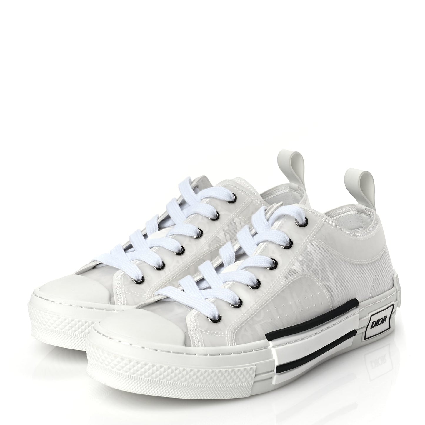 Christian Dior Technical Canvas Oblique Oblique Mens B23 Low Top Sneakers 40 White