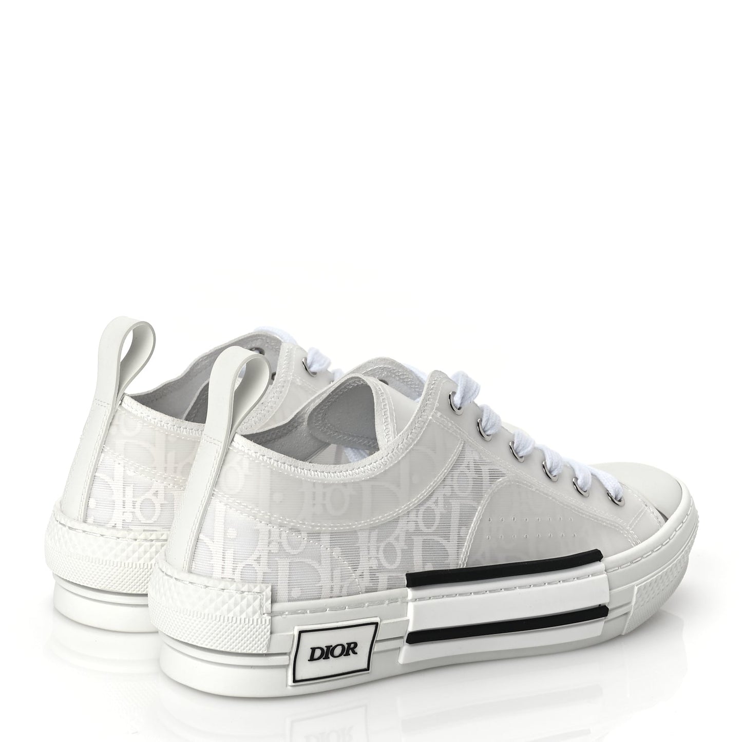 Christian Dior Technical Canvas Oblique Oblique Mens B23 Low Top Sneakers 40 White