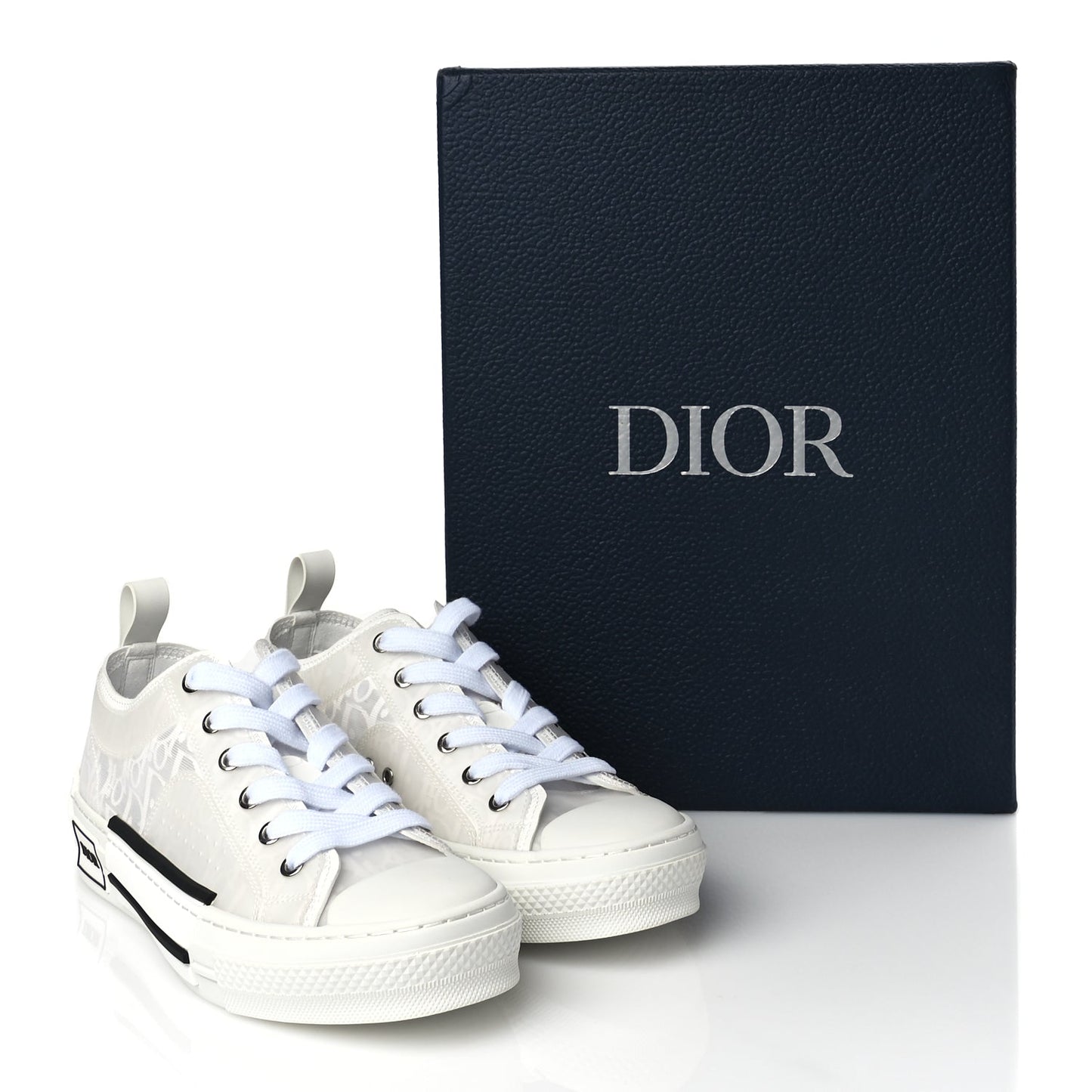 Christian Dior Technical Canvas Oblique Oblique Mens B23 Low Top Sneakers 40 White