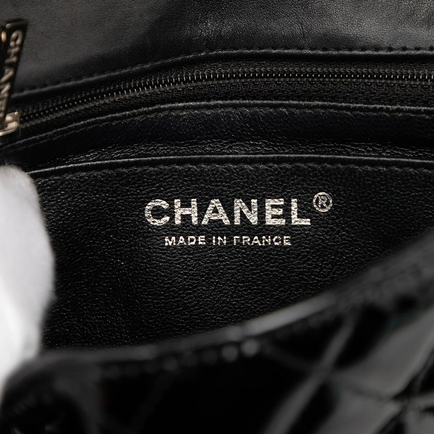 Black Chanel Mini Square Classic Patent Single Flap Crossbody Bag