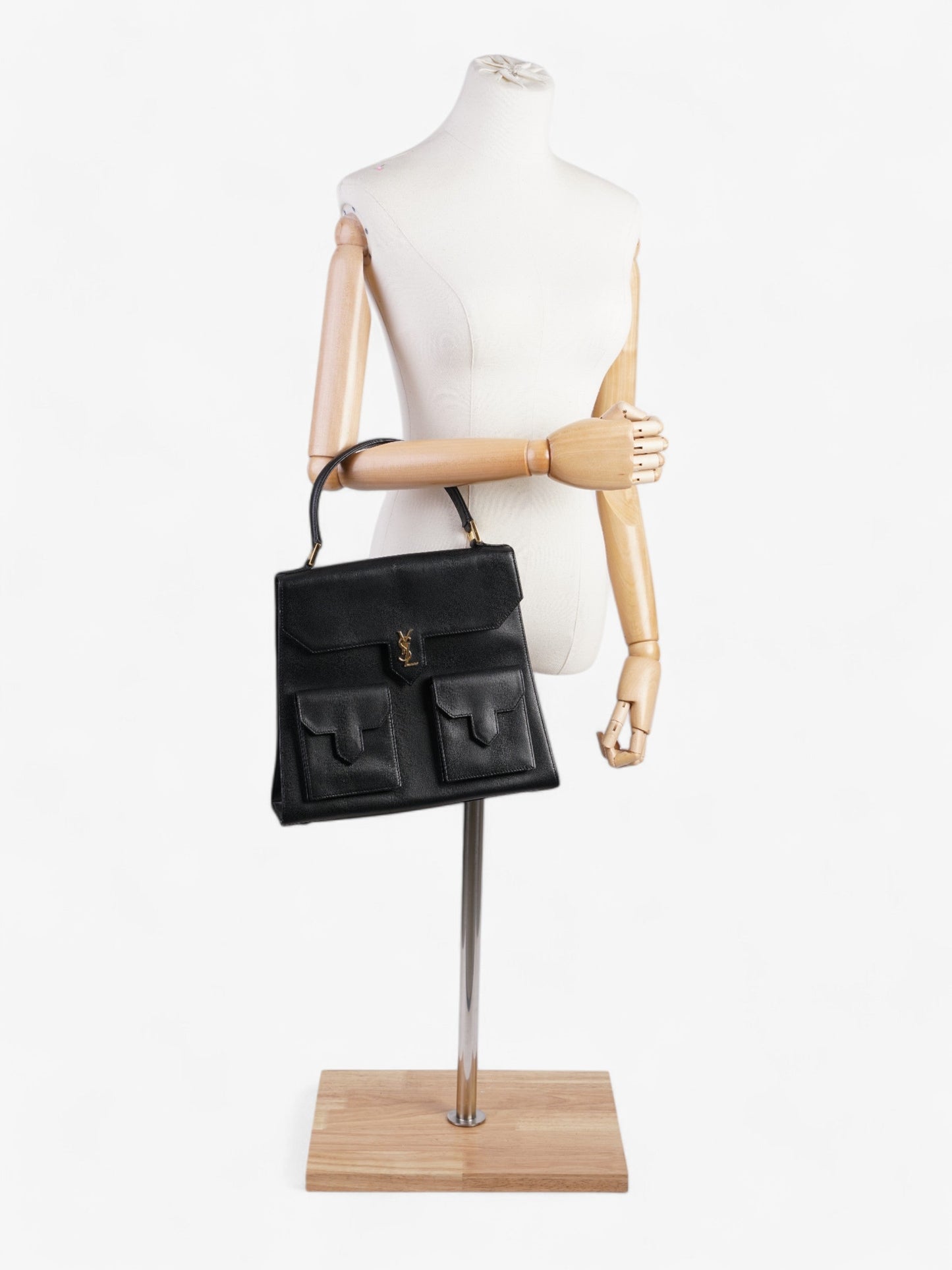 Saint Laurent   Top Handle Black Grained Leather