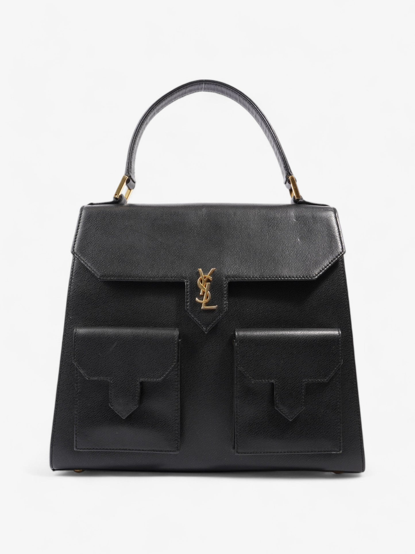 Saint Laurent   Top Handle Black Grained Leather