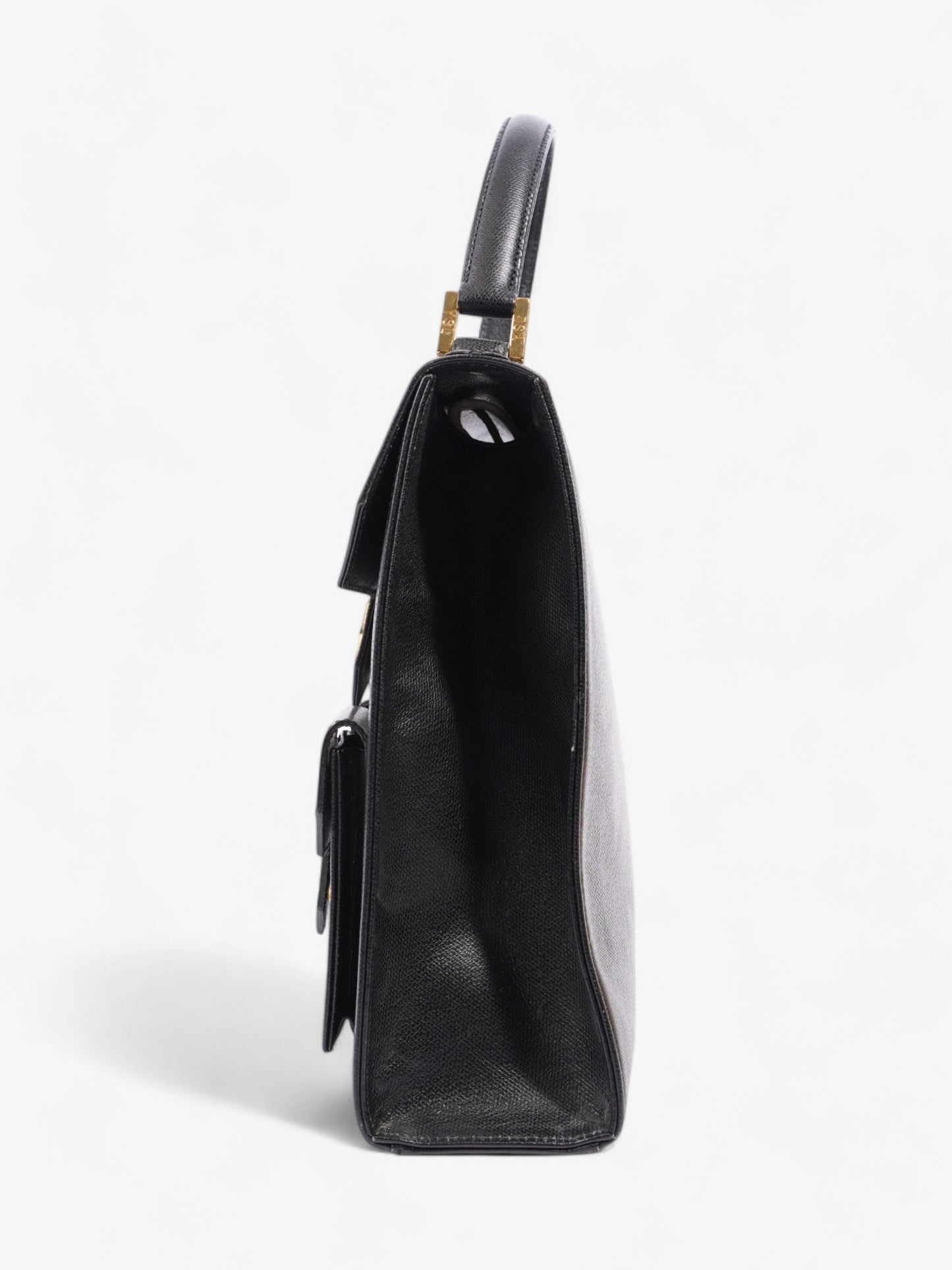 Saint Laurent   Top Handle Black Grained Leather