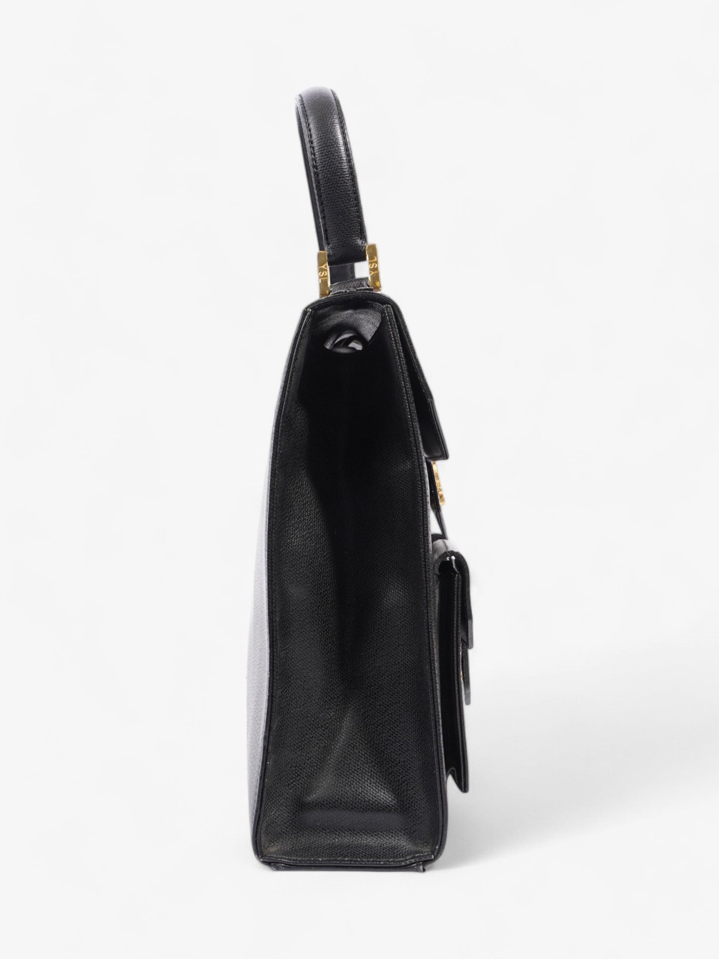 Saint Laurent   Top Handle Black Grained Leather