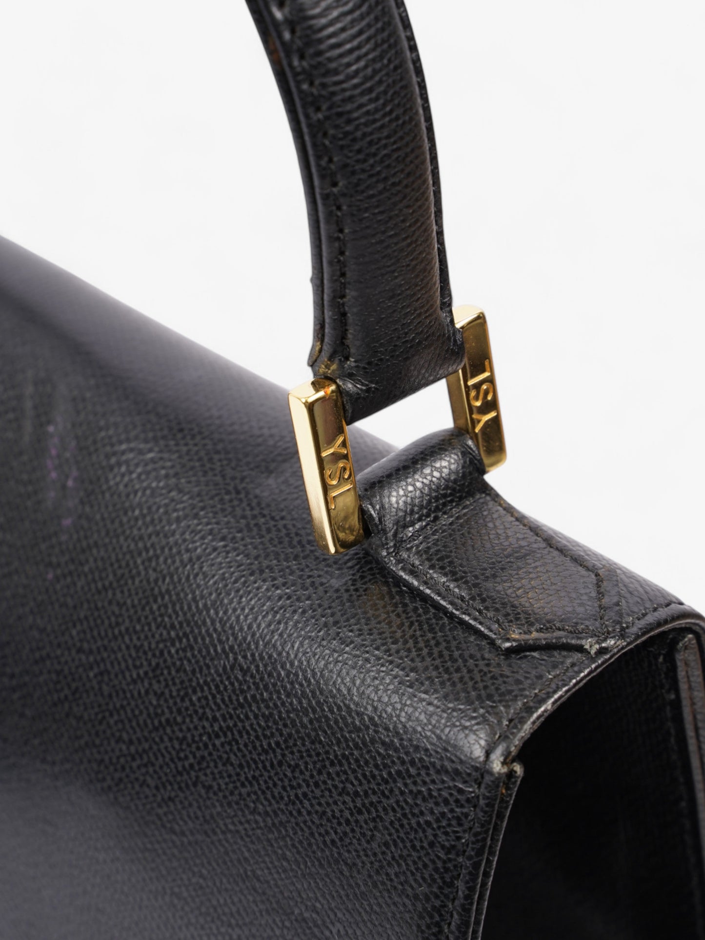 Saint Laurent   Top Handle Black Grained Leather