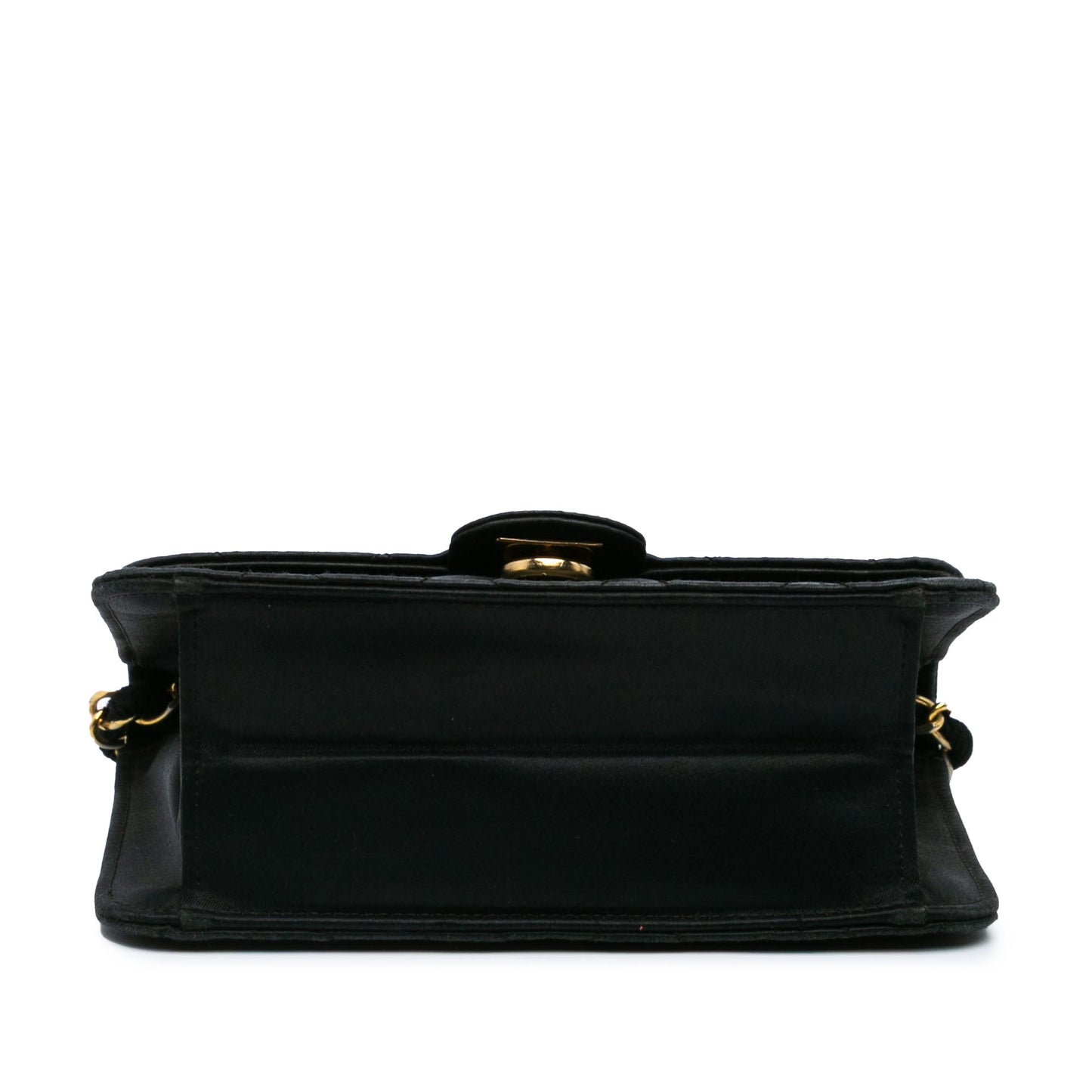 Black Chanel Mini Square Classic Satin Single Flap Crossbody Bag