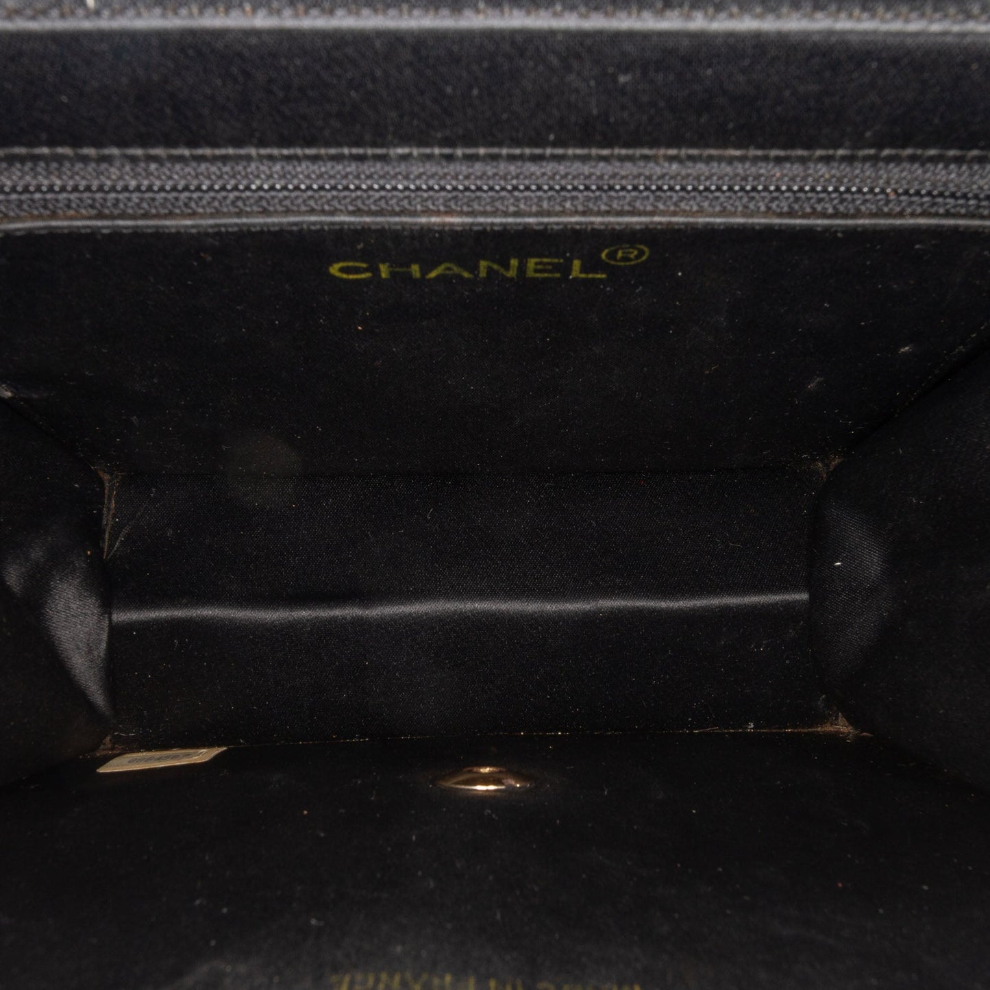 Black Chanel Mini Square Classic Satin Single Flap Crossbody Bag