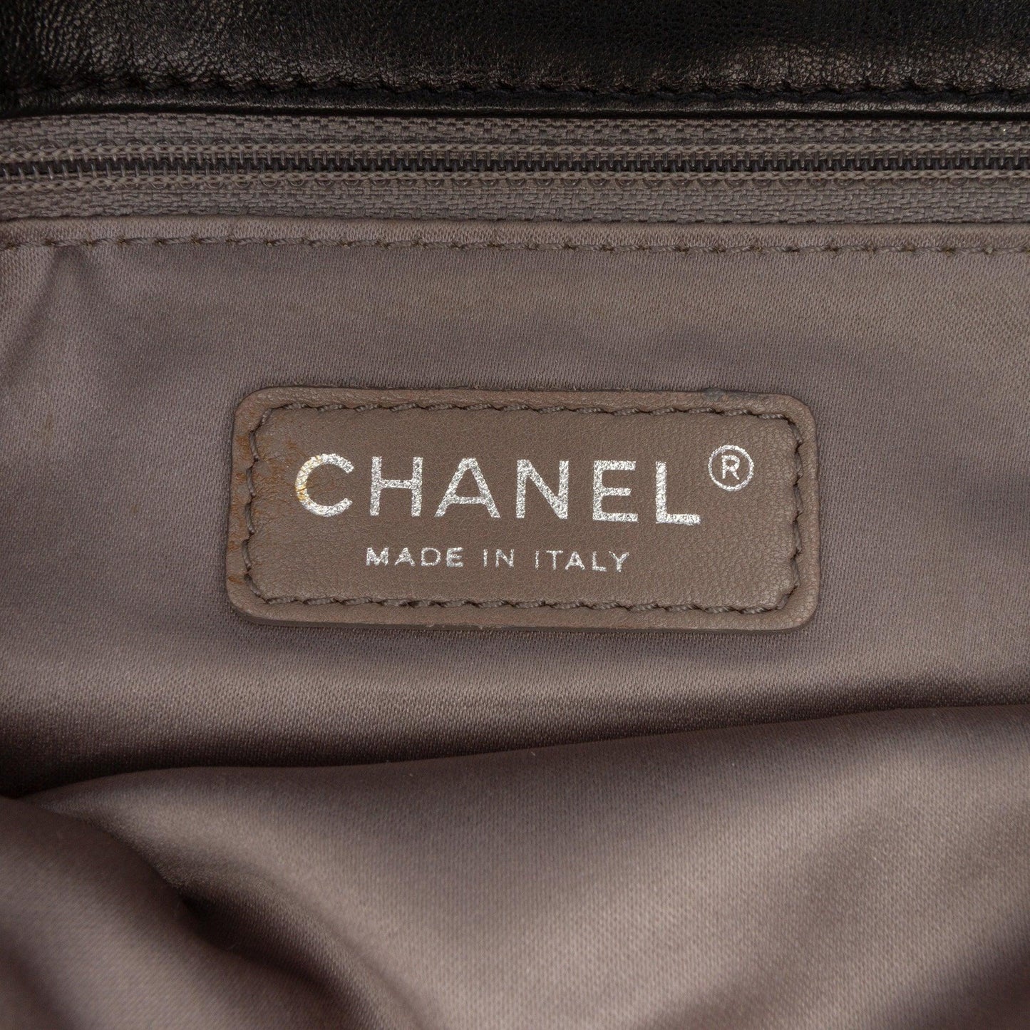 Black Chanel Quilted Metallic Distressed Lambskin CC Crystal Flap Shoulder Bag