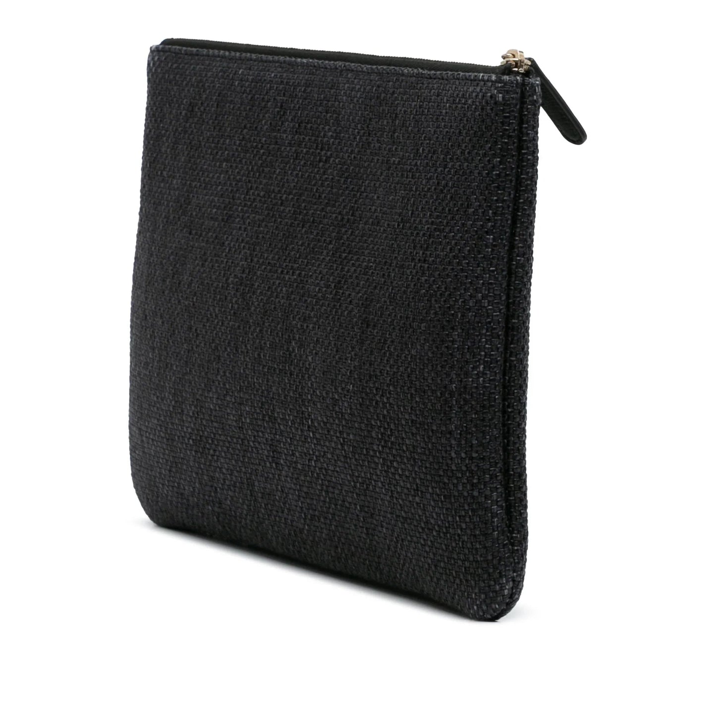 Black Chanel Medium Straw Deauville O Case Clutch