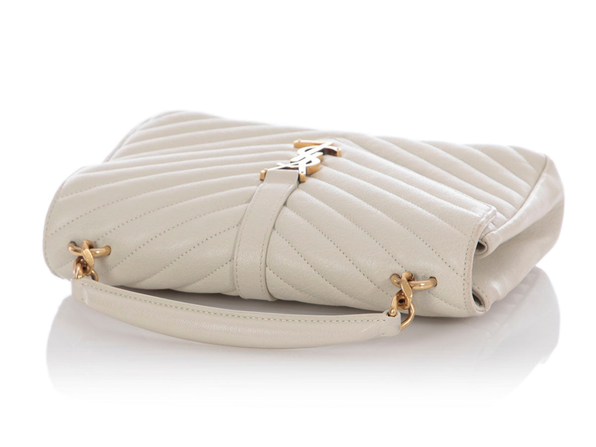 Saint Laurent Medium Crema Grain De Poudre Envelope Bag