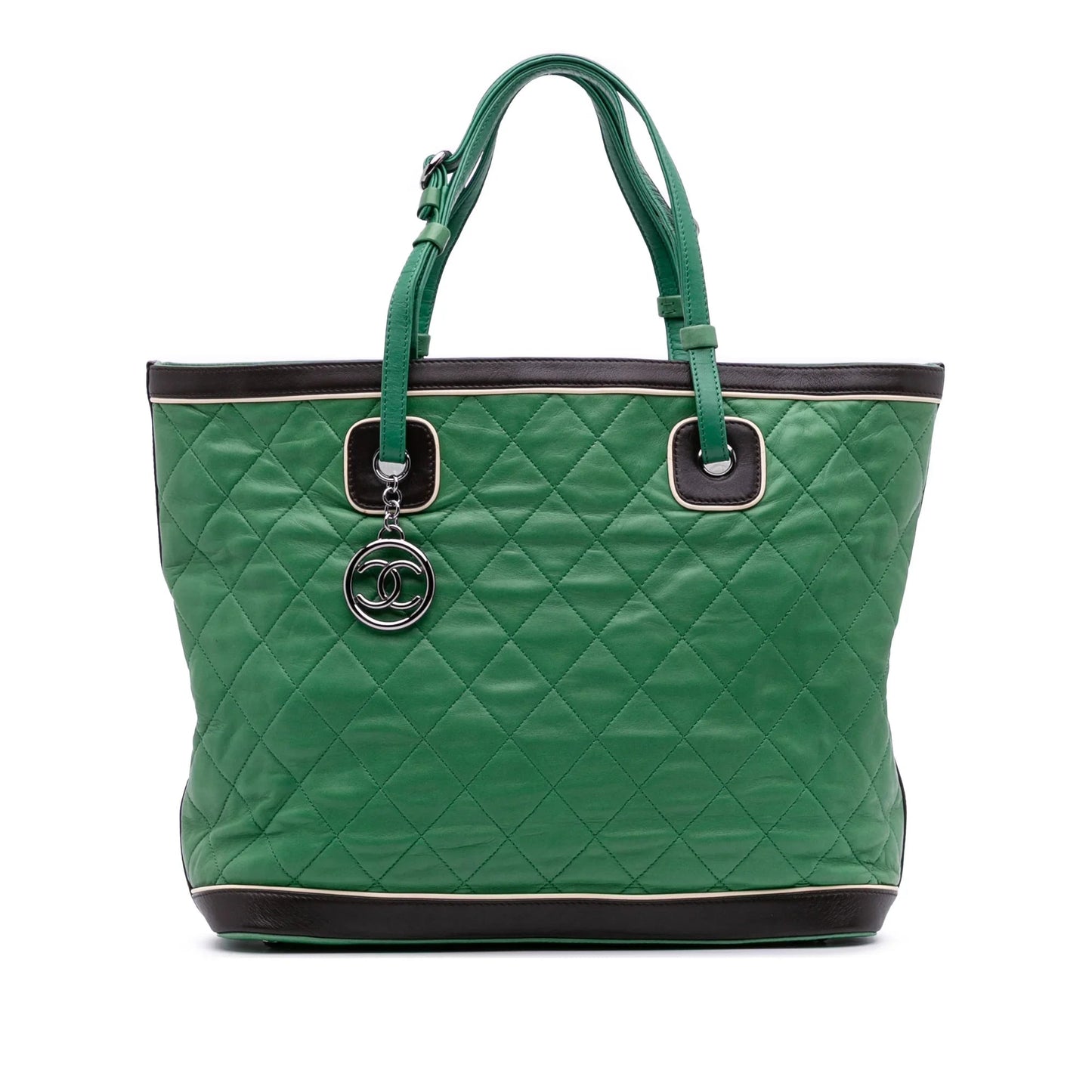 Green Chanel Large Quilted Lambskin Country Club Tote
