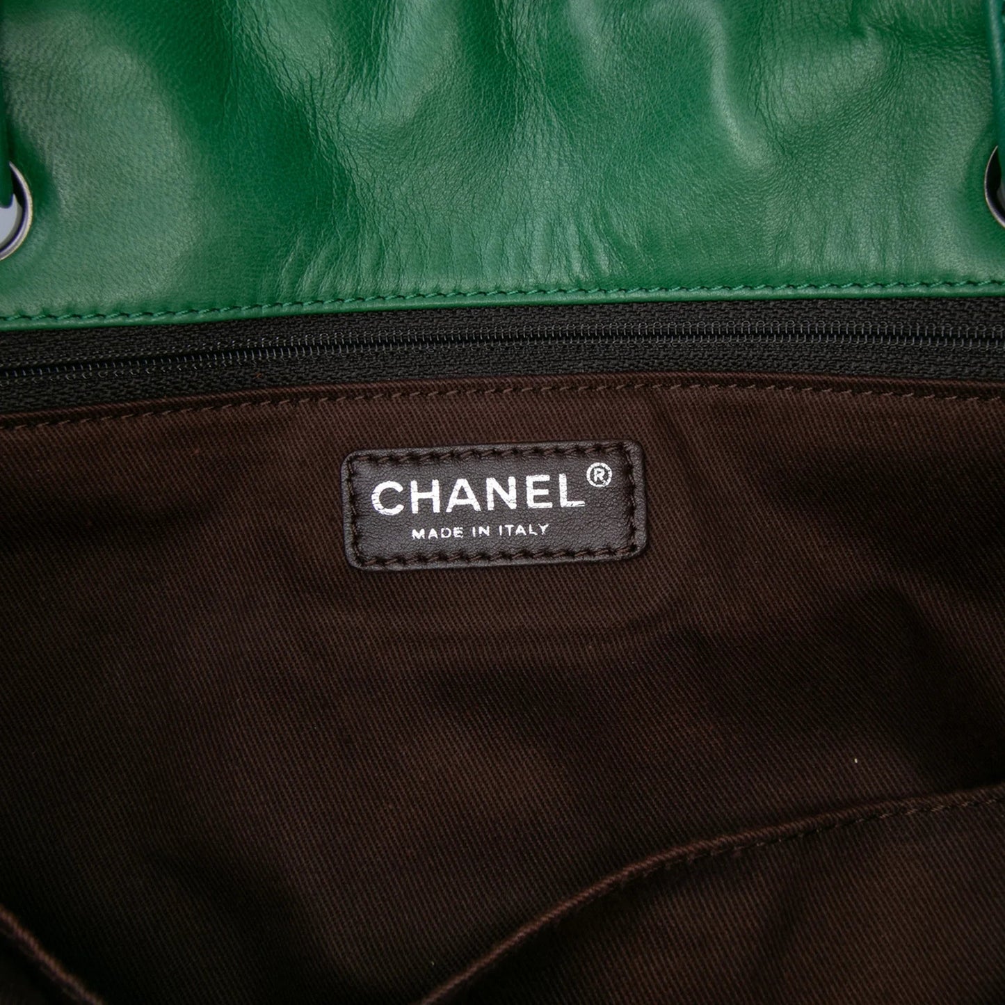 Green Chanel Large Quilted Lambskin Country Club Tote