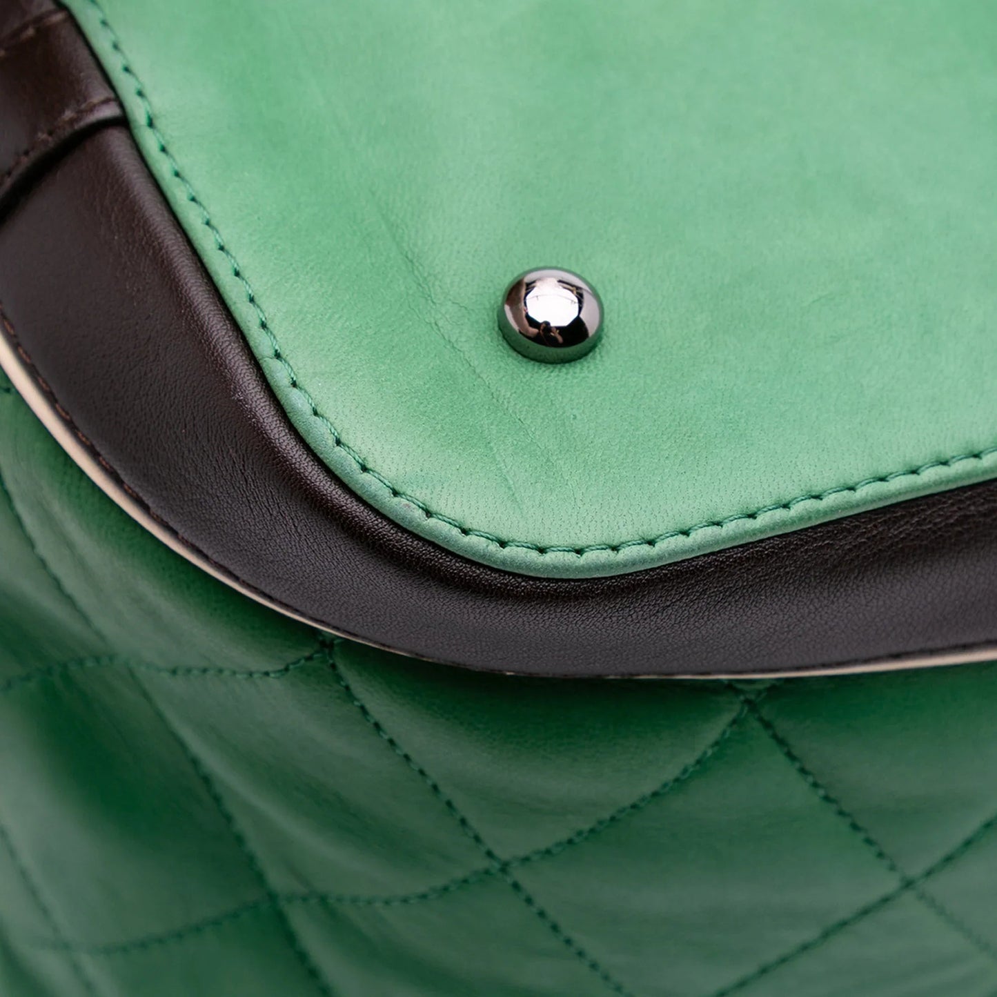 Green Chanel Large Quilted Lambskin Country Club Tote