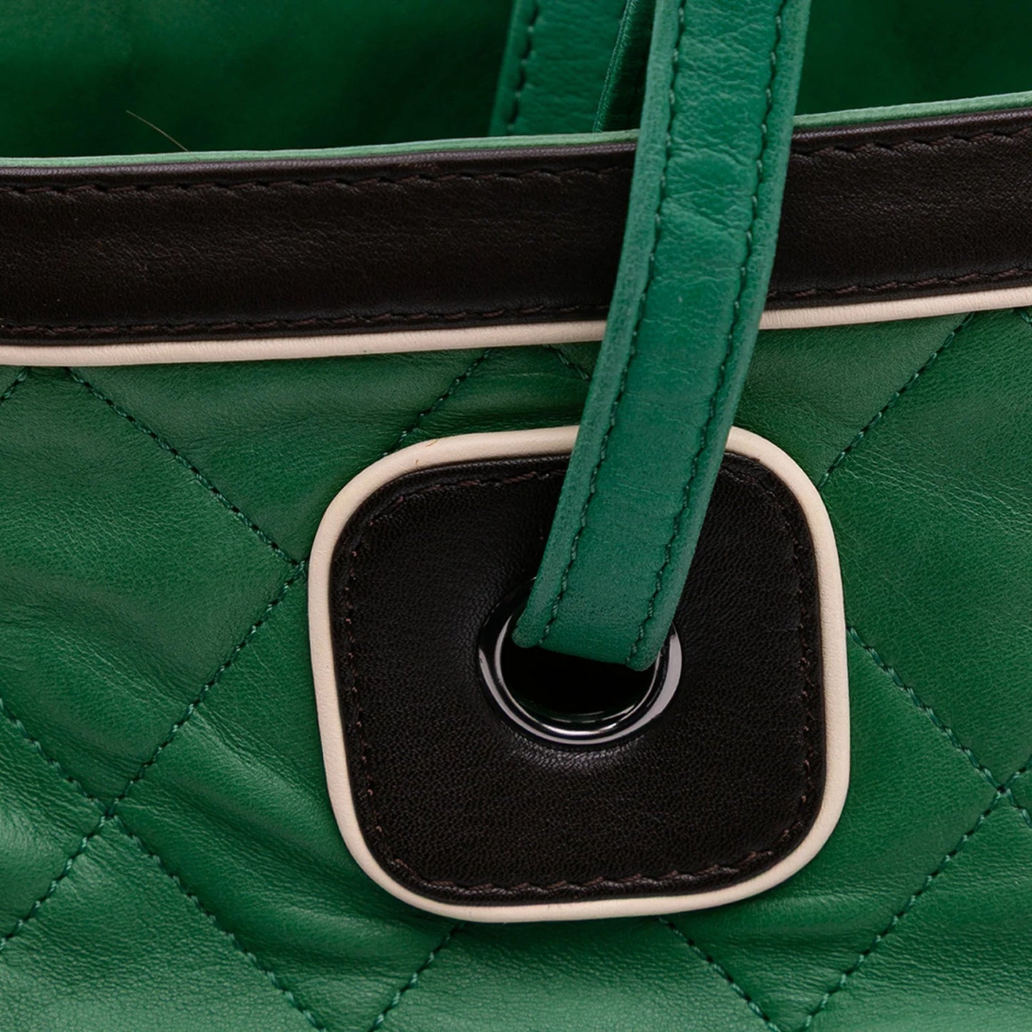 Green Chanel Large Quilted Lambskin Country Club Tote