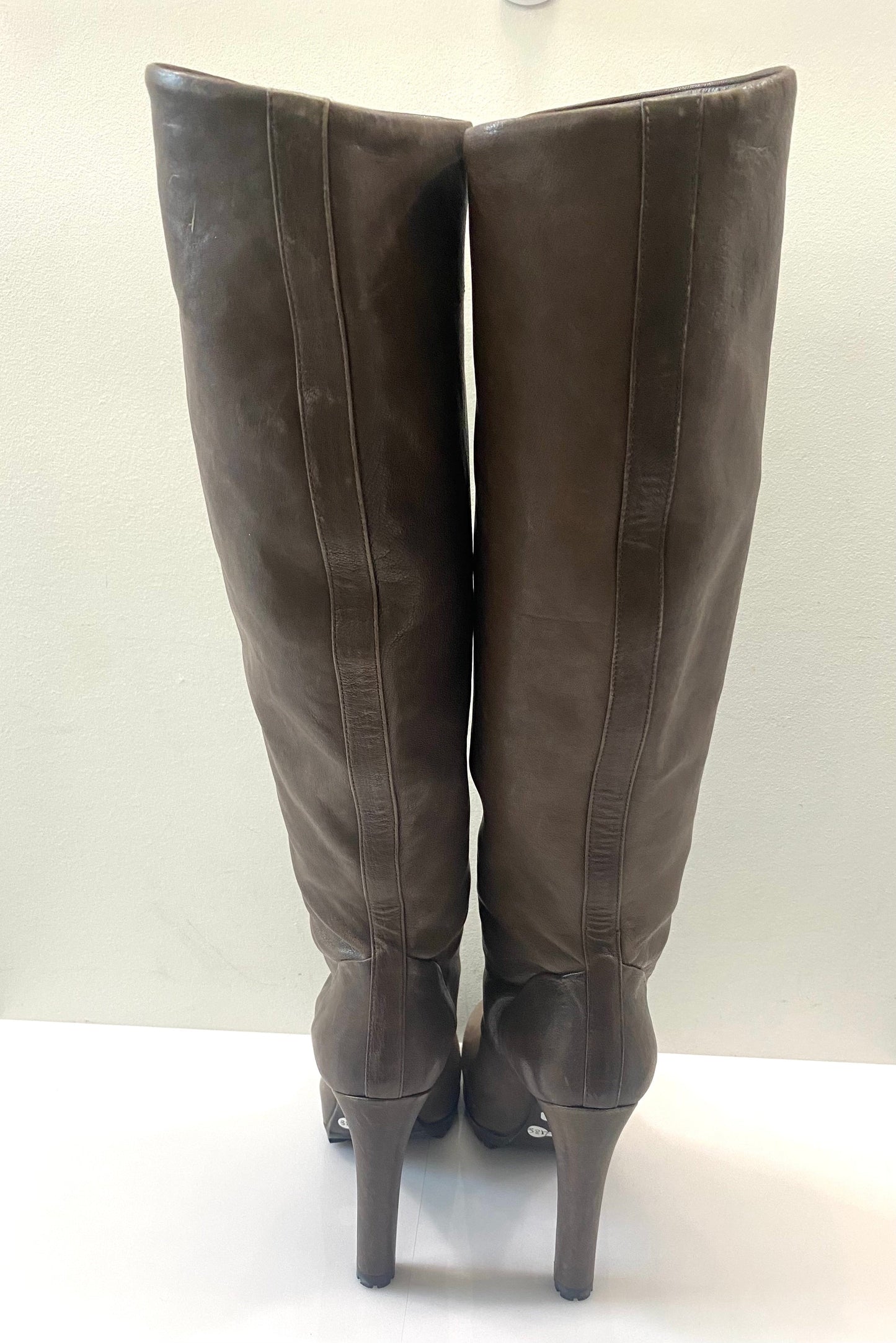 YVES SAINT LAURENT KNEE HIGH LEATHER BOOTS