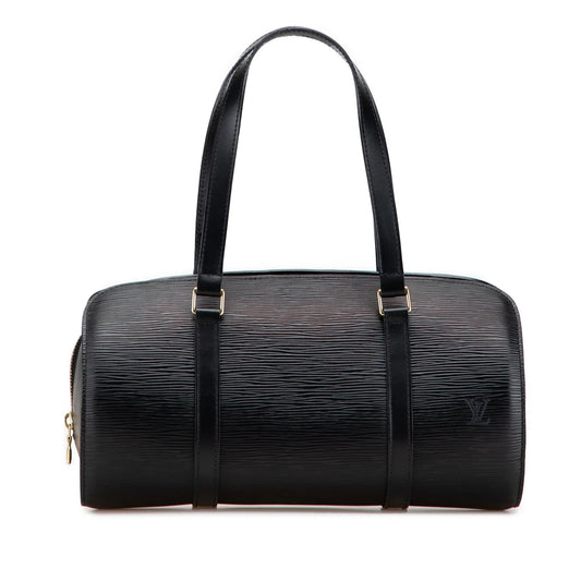 Black Louis Vuitton Epi Soufflot Handbag