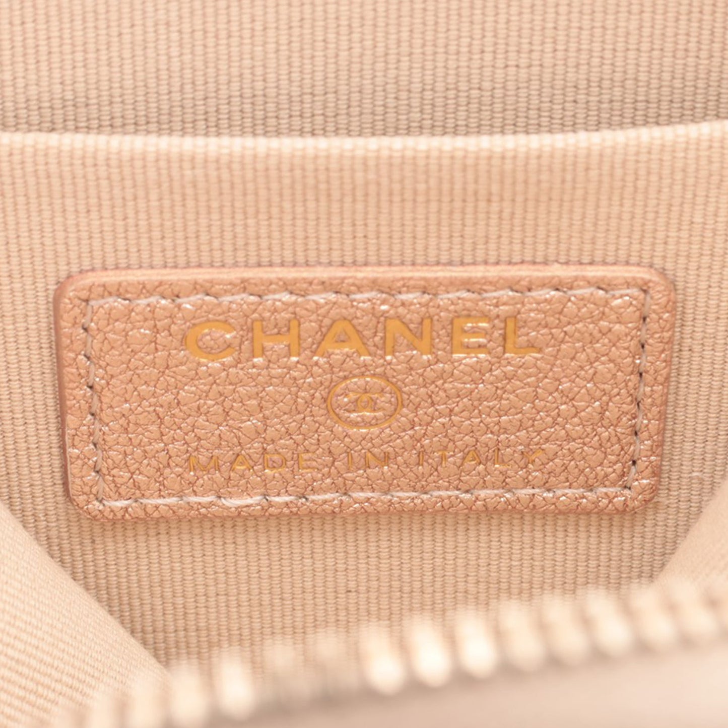 Rose Gold Chanel CC Quilted Metallic Lambskin Coin Pouch and AirPods Pro Case