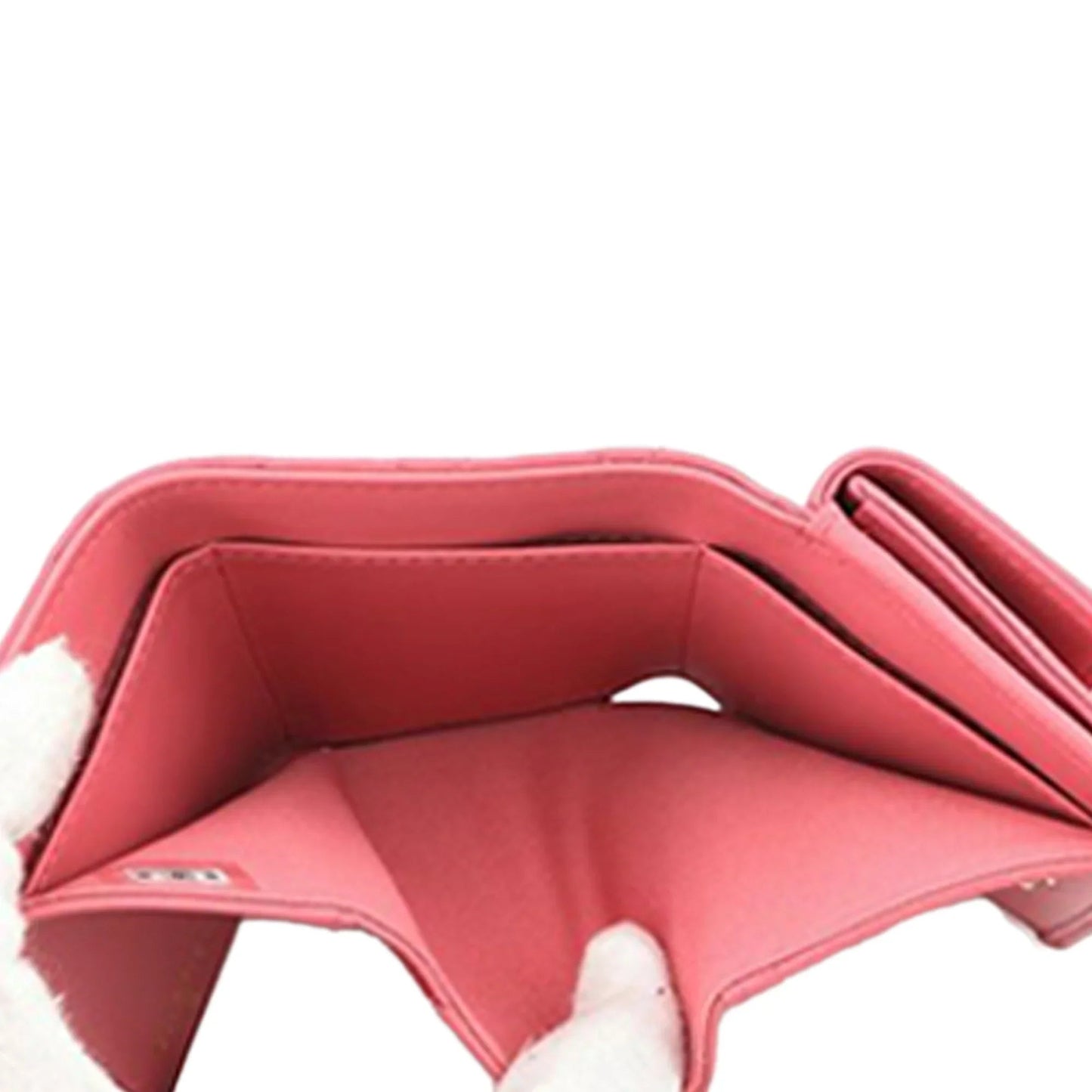 Pink Chanel Quilted Caviar Boy Compact Wallet