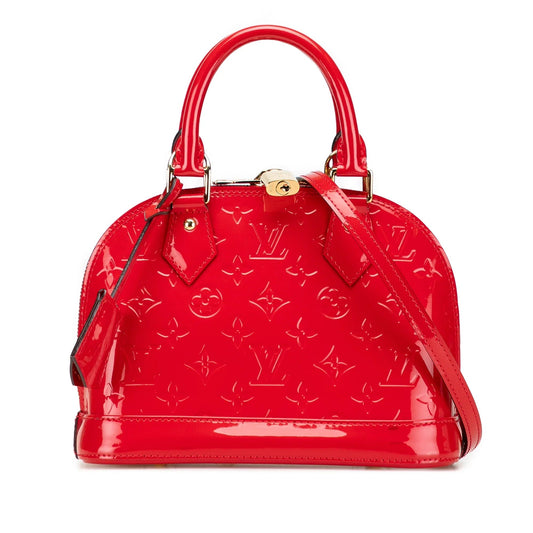 Red Louis Vuitton Monogram Vernis Alma BB Satchel
