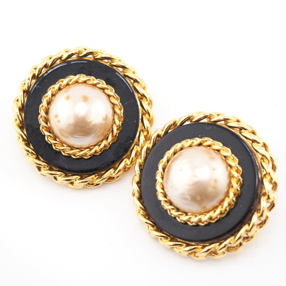 CHANEL Earring Gold Plated gold Fake pearl