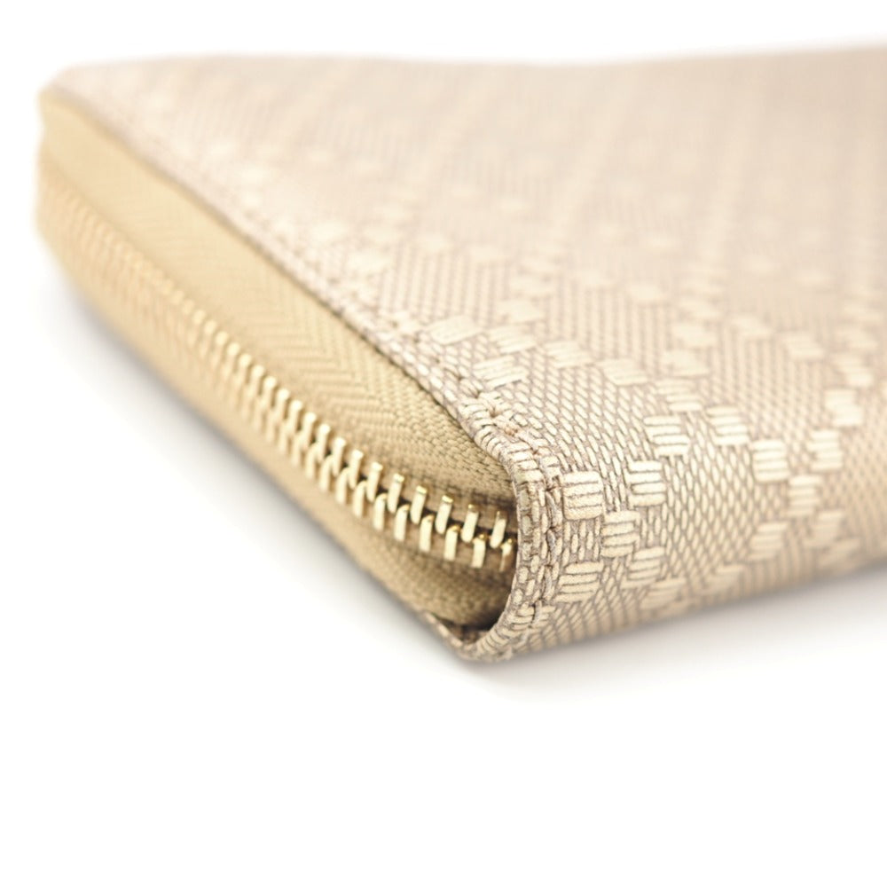 GUCCI Long Wallet Purse 224253 beige Zip Around Bamboo Diamante Women