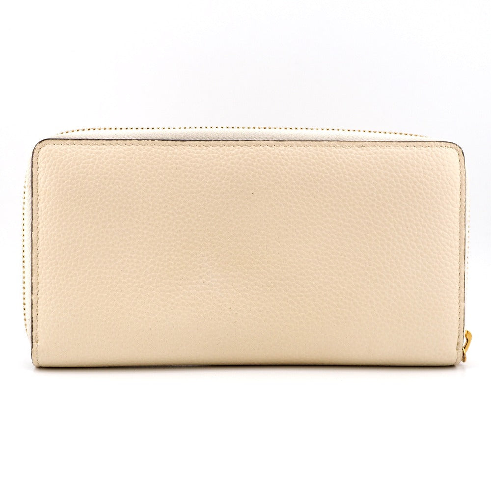 GUCCI Long Wallet Purse 570661 leather cream Zip Around Zumi Women