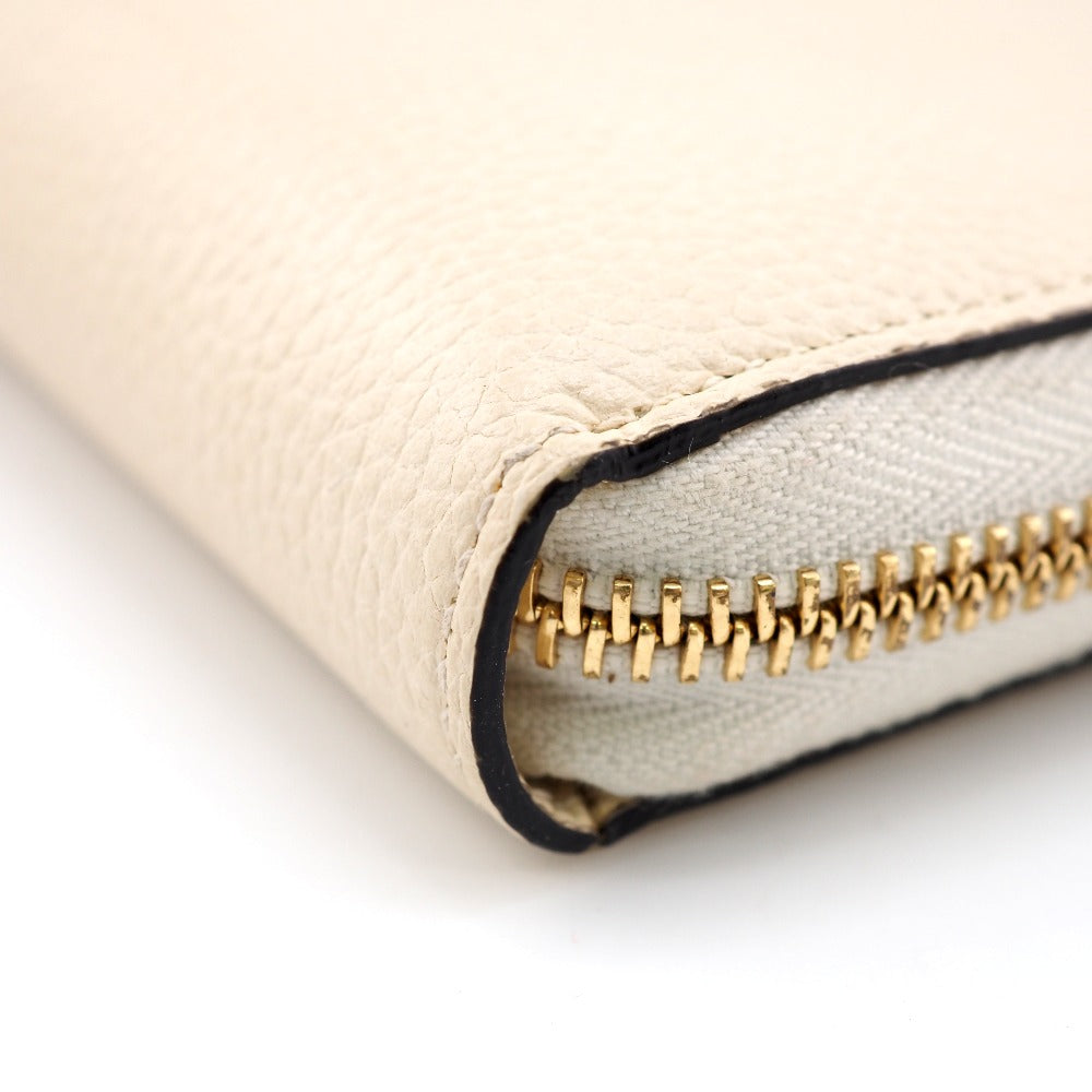 GUCCI Long Wallet Purse 570661 leather cream Zip Around Zumi Women