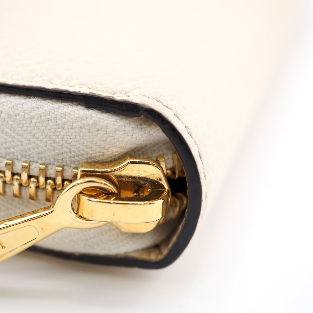 GUCCI Long Wallet Purse 570661 leather cream Zip Around Zumi Women