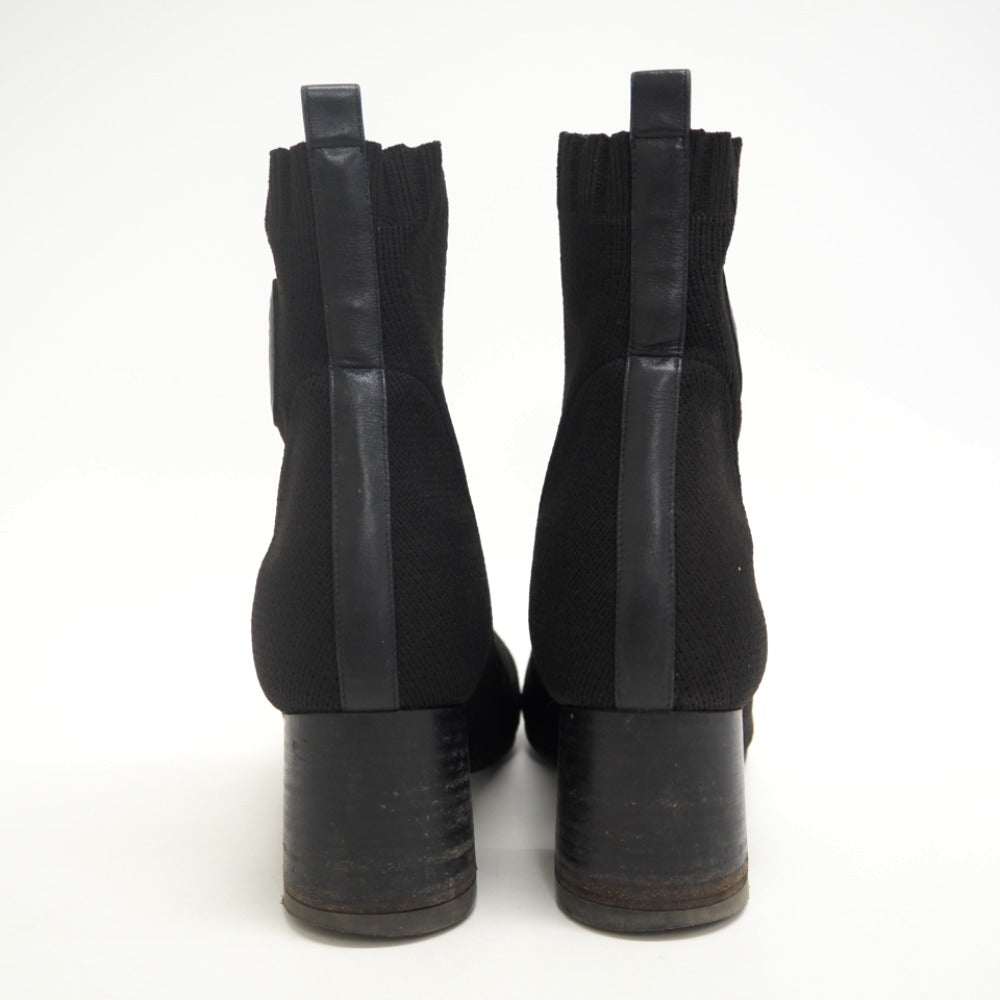 HERMES boots cotton black short boots volver knit Women 36  d