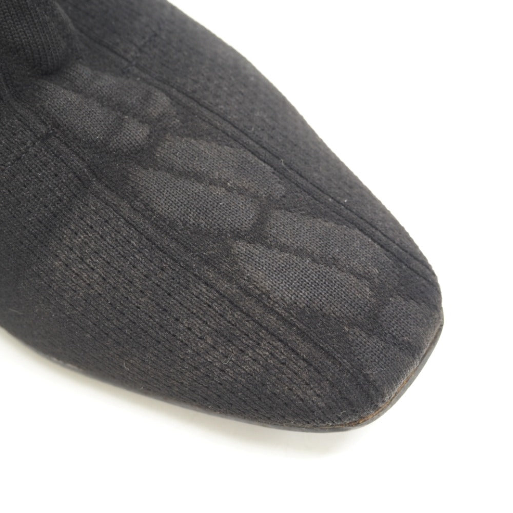 HERMES boots cotton black short boots volver knit Women 36  d
