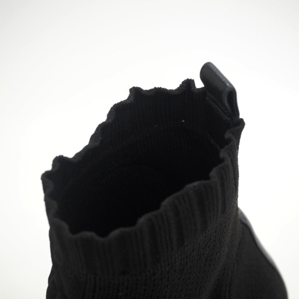HERMES boots cotton black short boots volver knit Women 36  d