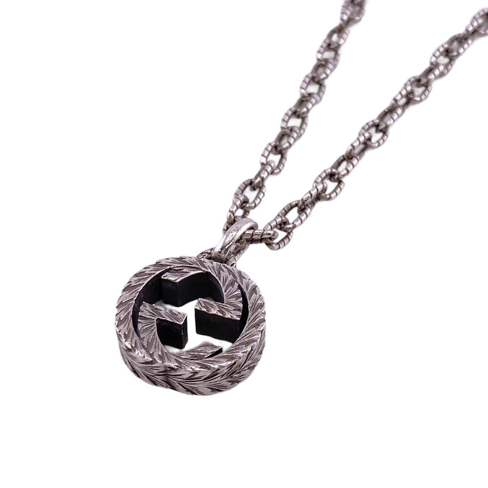 GUCCI Necklace Silver925 Silver 925 15.9g Interlocking G Arabesque unisex(Unisex)