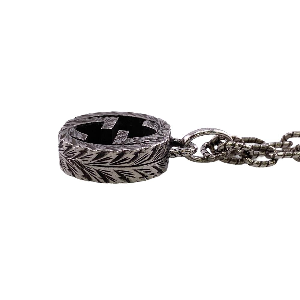 GUCCI Necklace Silver925 Silver 925 15.9g Interlocking G Arabesque unisex(Unisex)