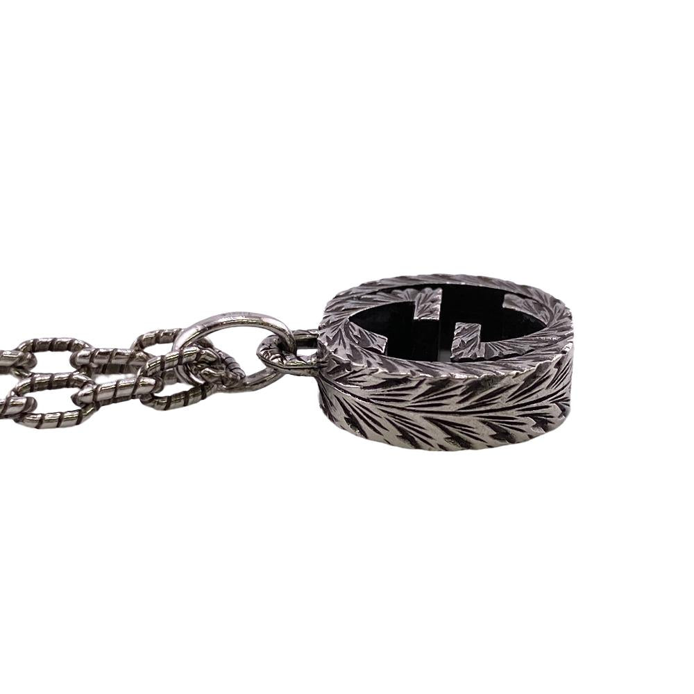GUCCI Necklace Silver925 Silver 925 15.9g Interlocking G Arabesque unisex(Unisex)
