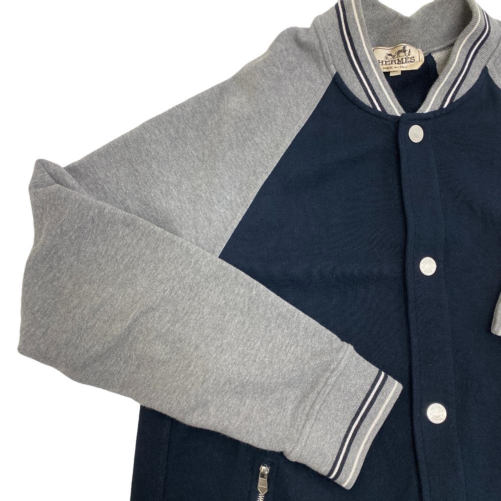 HERMES Blouson cotton gray Serie mens M  d