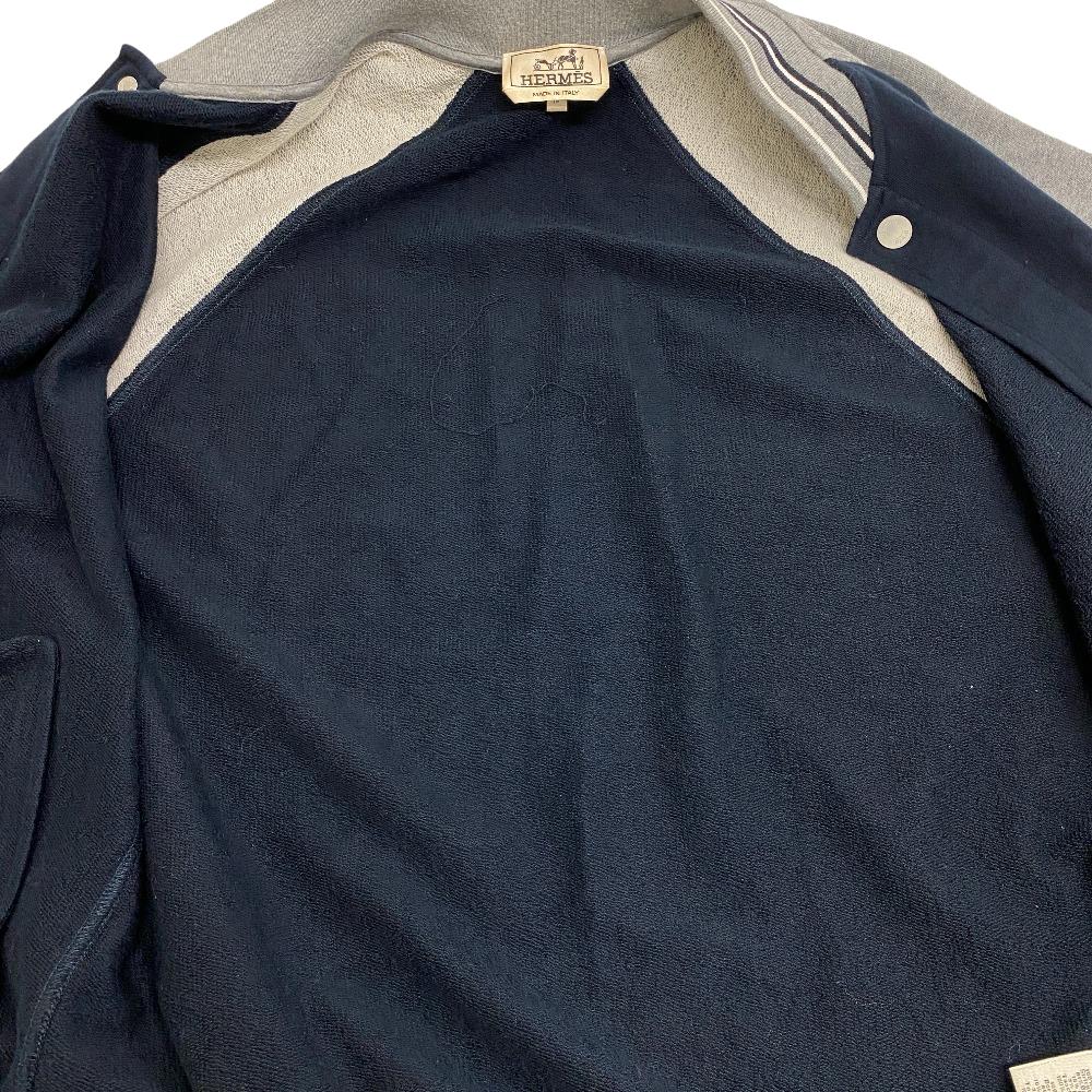HERMES Blouson cotton gray Serie mens M  d