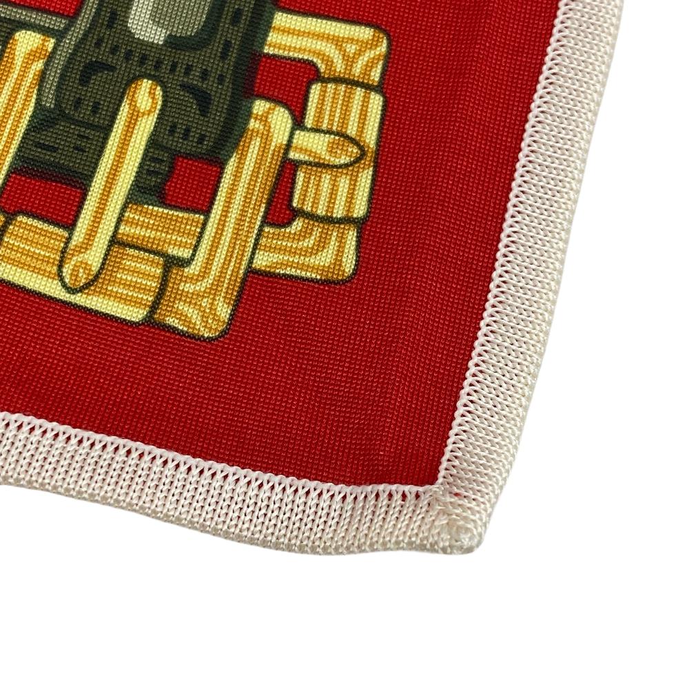 HERMES scarf silk Red Triangle Jean Women  d