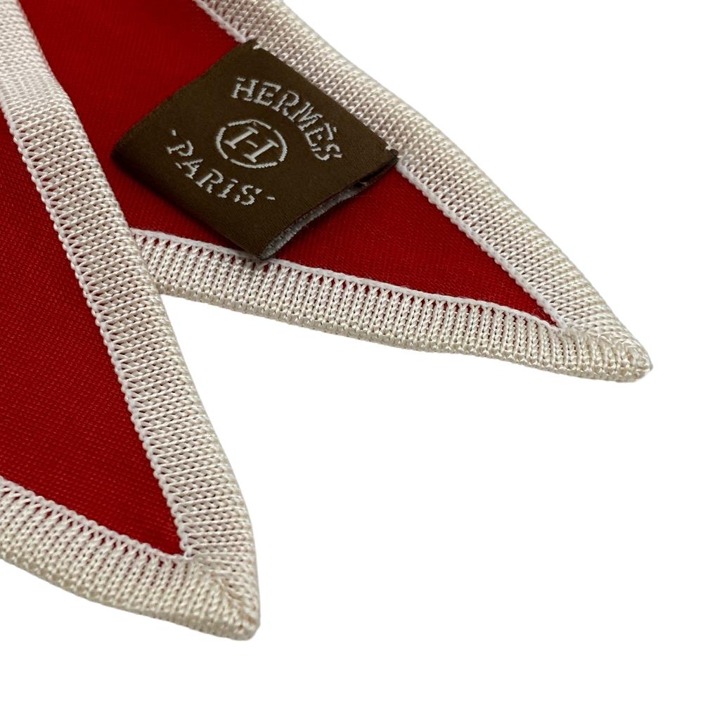 HERMES scarf silk Red Triangle Jean Women  d