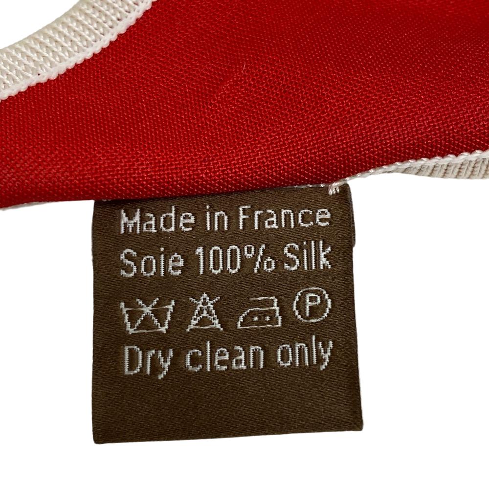 HERMES scarf silk Red Triangle Jean Women  d