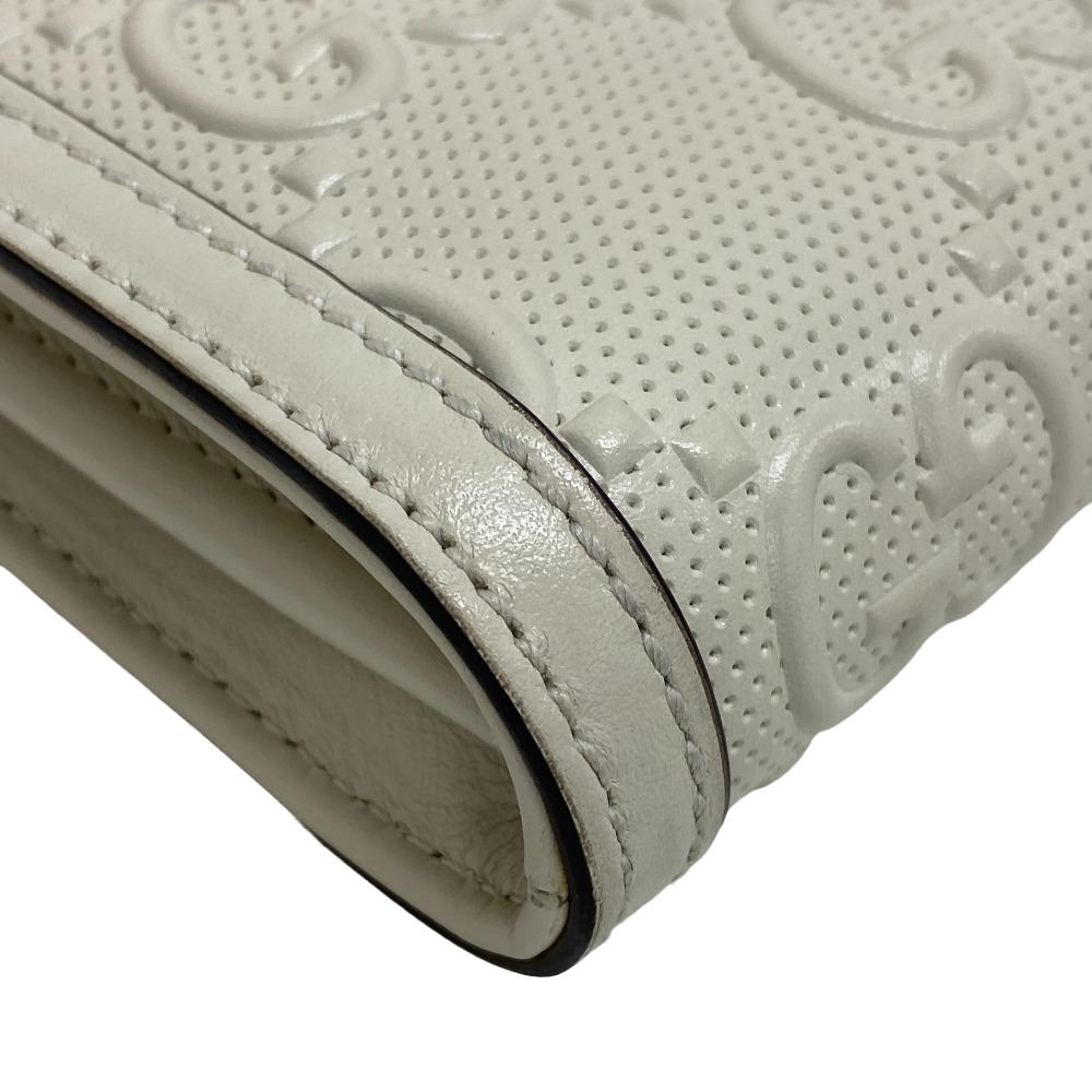 GUCCI Shoulder Bag 625782 leather white GG emboss Women