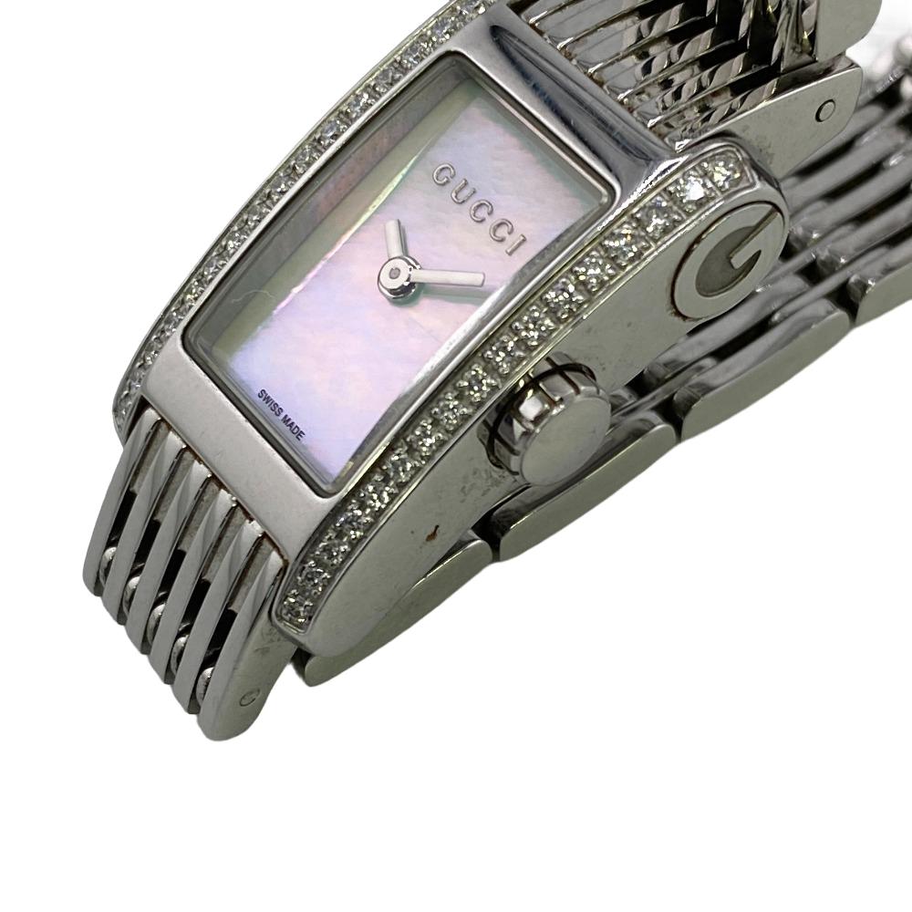GUCCI Watches 8600L Stainless Steel Silver quartz Side diamond G Metro Women