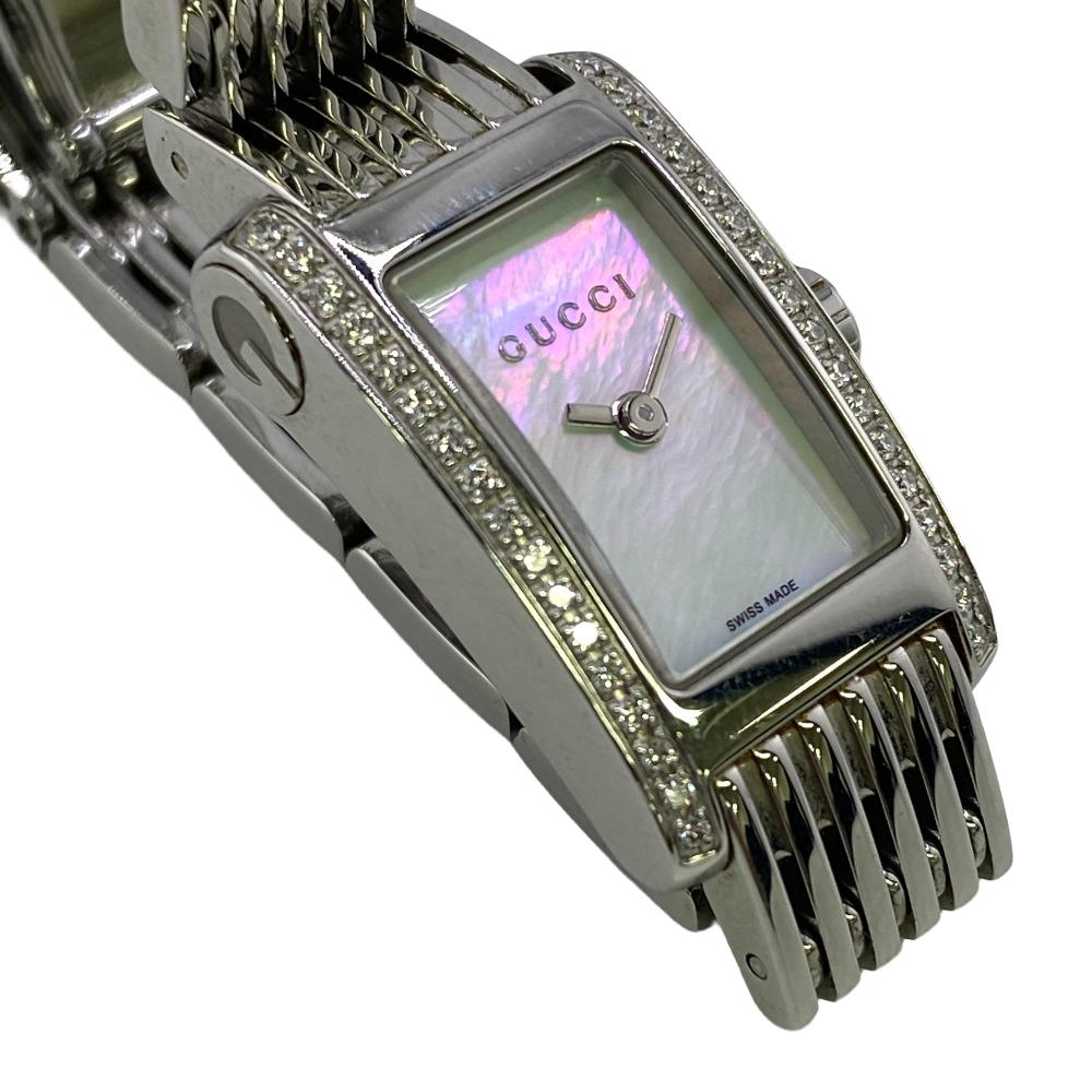 GUCCI Watches 8600L Stainless Steel Silver quartz Side diamond G Metro Women